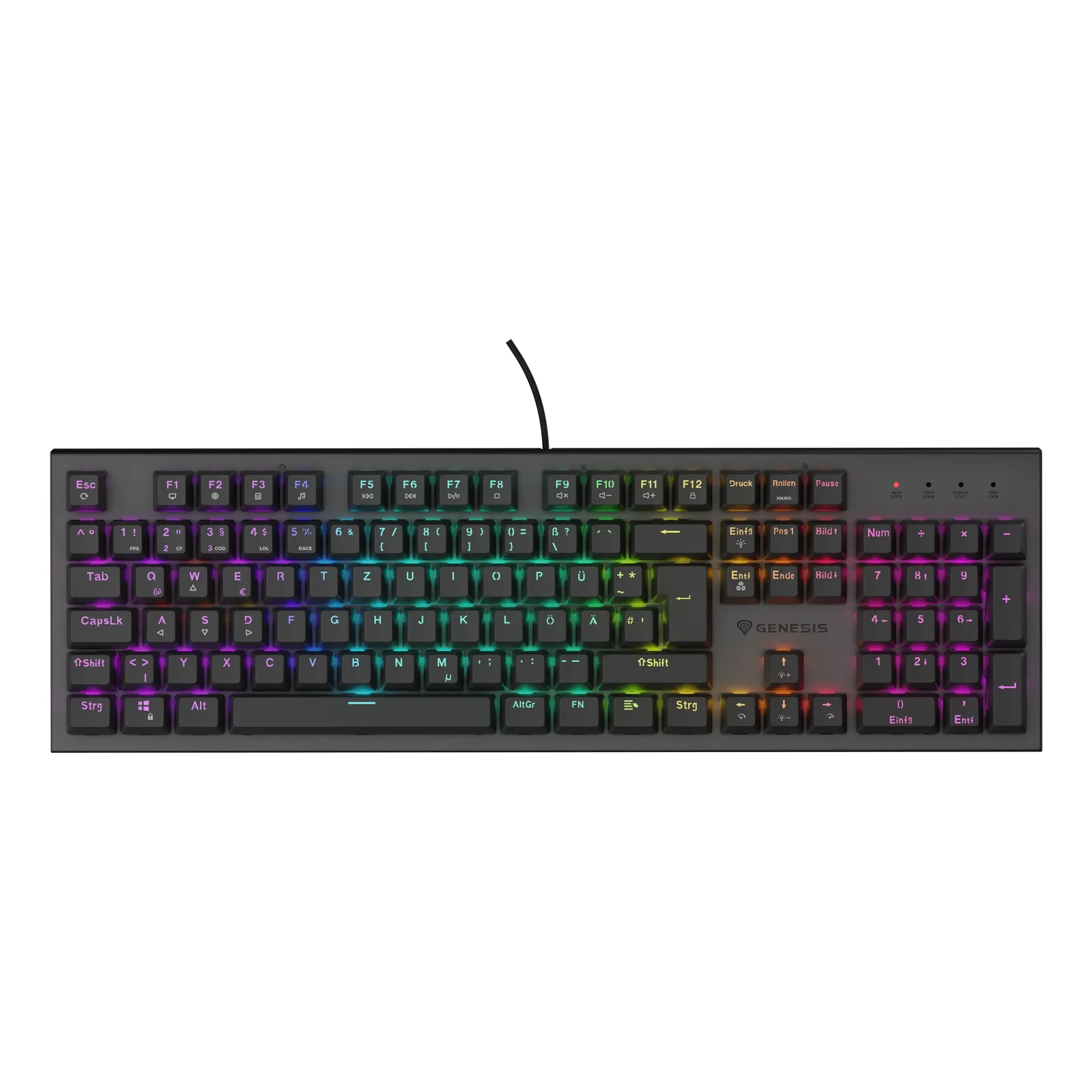 GENESIS Thor 303 clavier Gaming USB QWERTZ Allemand Noir