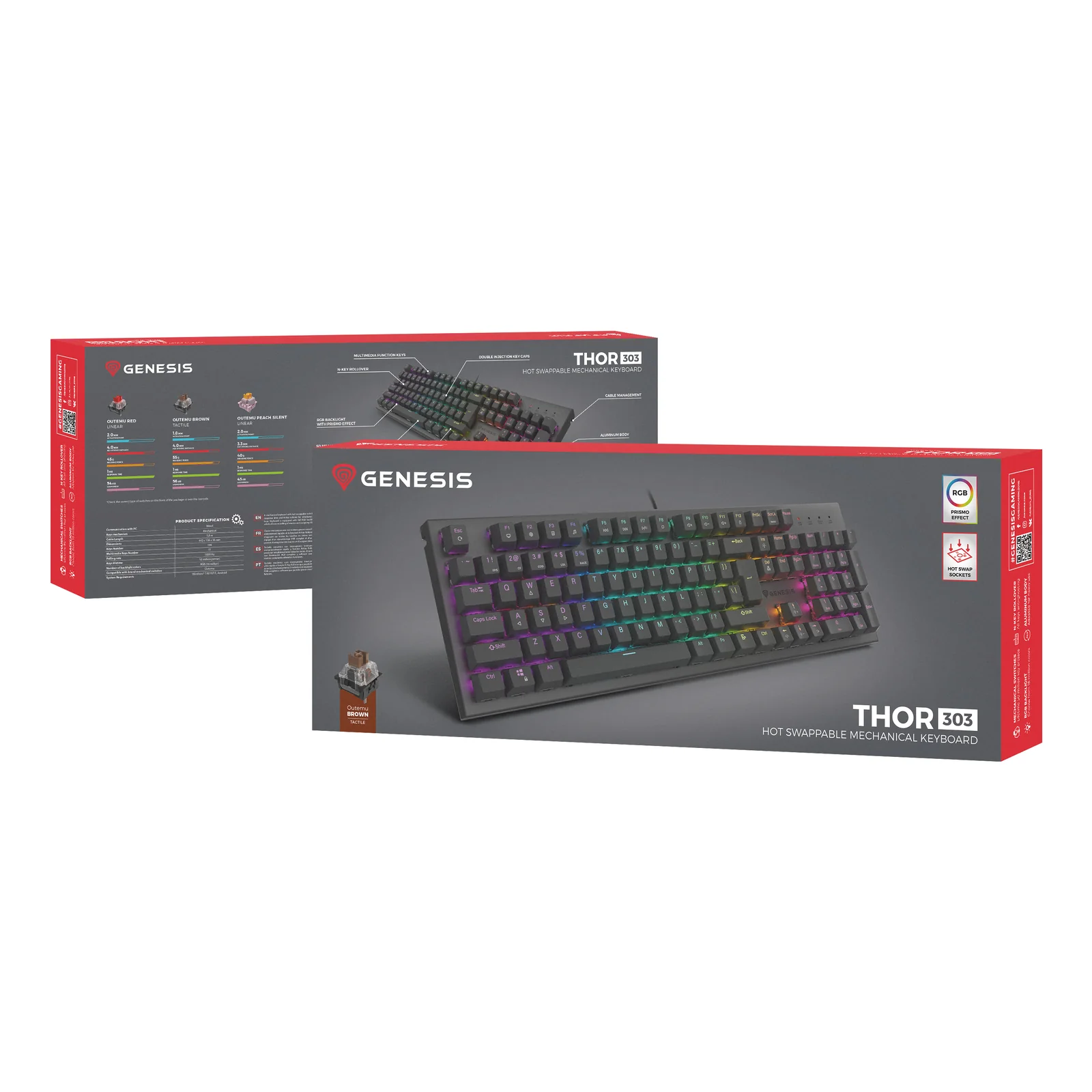 GENESIS Thor 303 clavier Gaming USB QWERTZ Allemand Noir