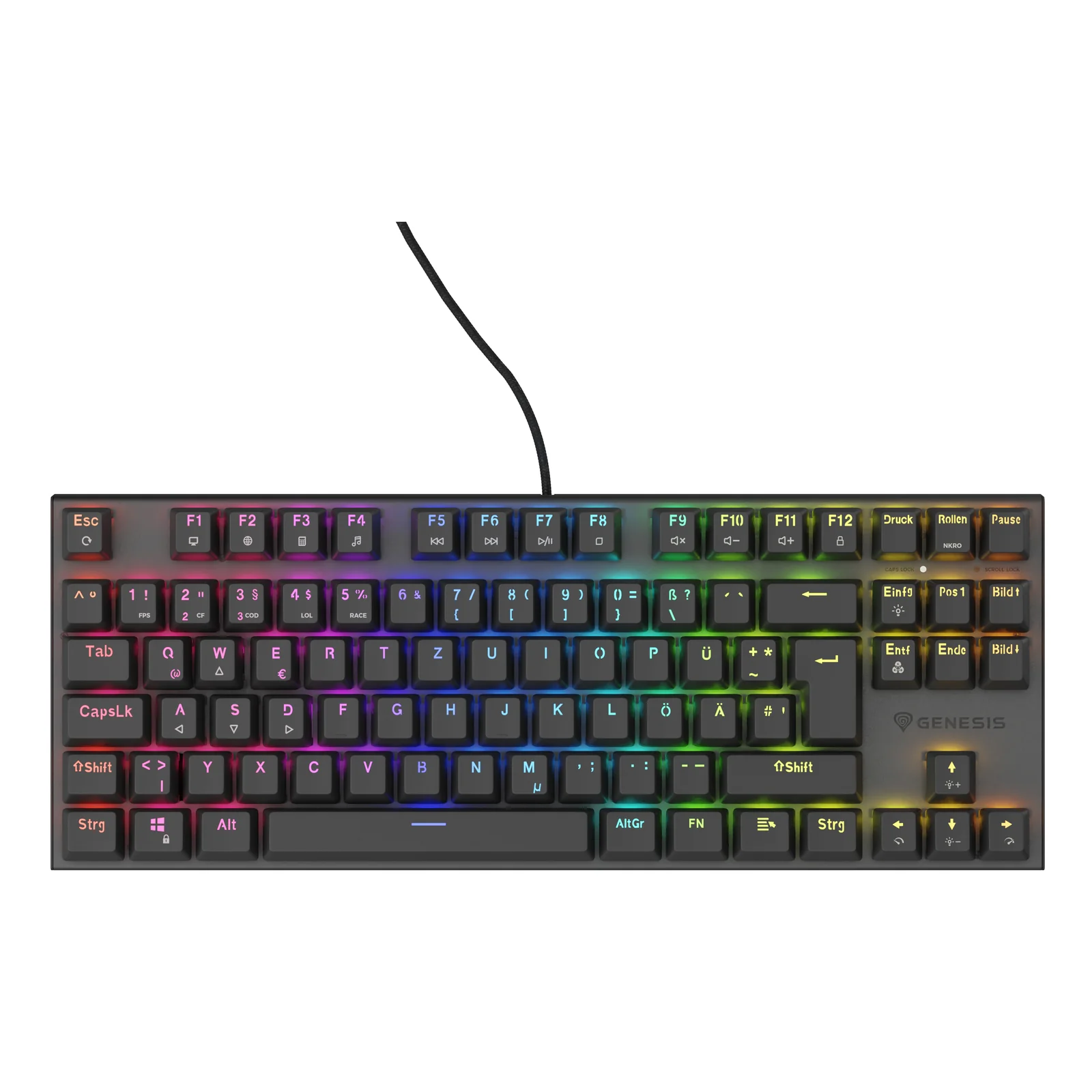 GENESIS Thor 303 TKL clavier Gaming USB QWERTZ Allemand Noir