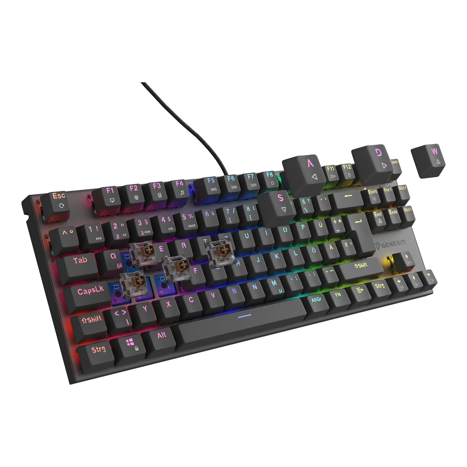 GENESIS Thor 303 TKL clavier Gaming USB QWERTZ Allemand Noir