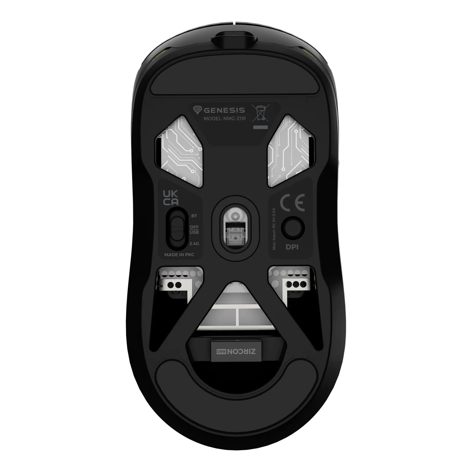 GENESIS Zircon 660 souris Gaming Droitier RF Wireless + Bluetooth + USB Type-A Optique 12000 DPI