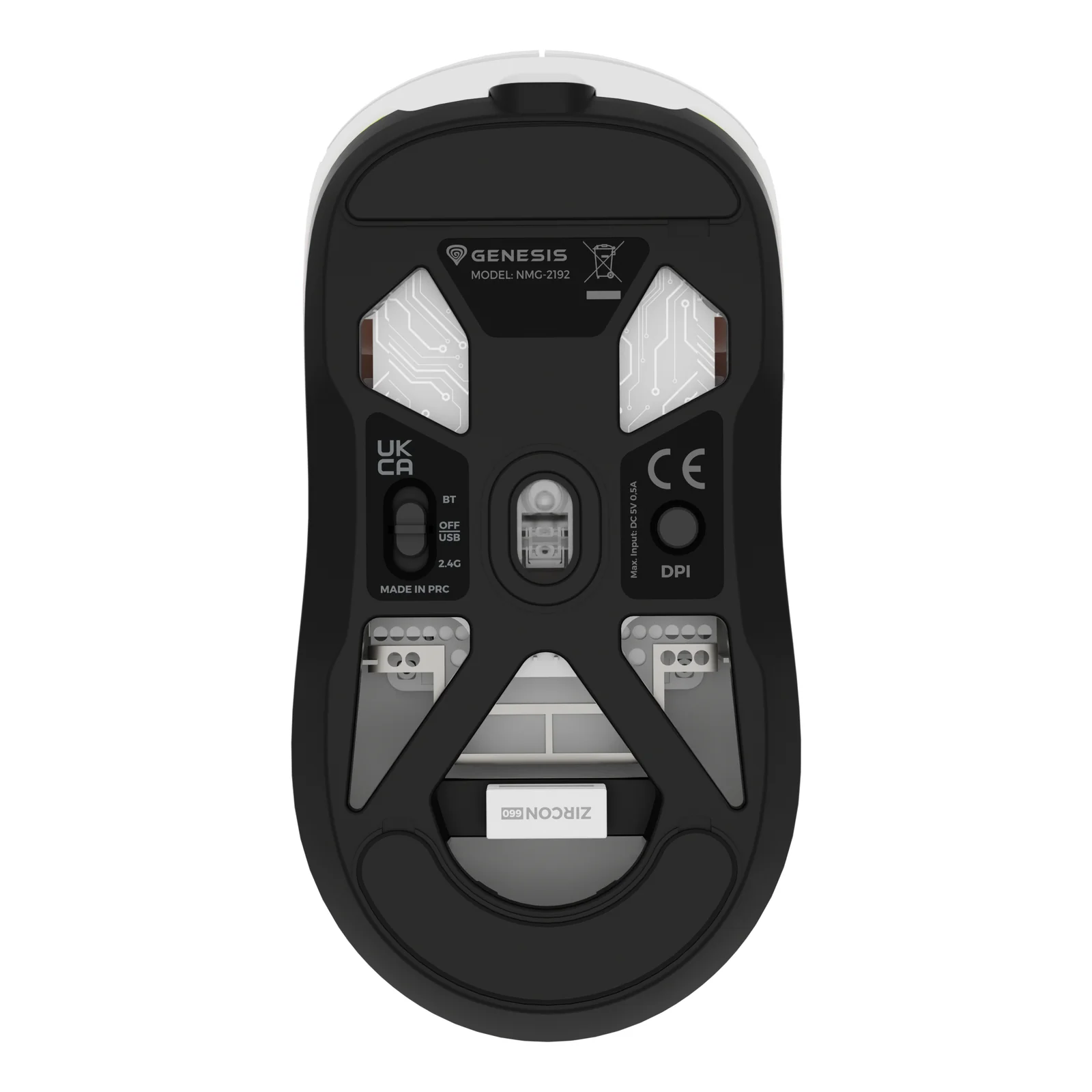GENESIS Zircon 660 souris Gaming Droitier RF Wireless + Bluetooth + USB Type-A Optique 12000 DPI