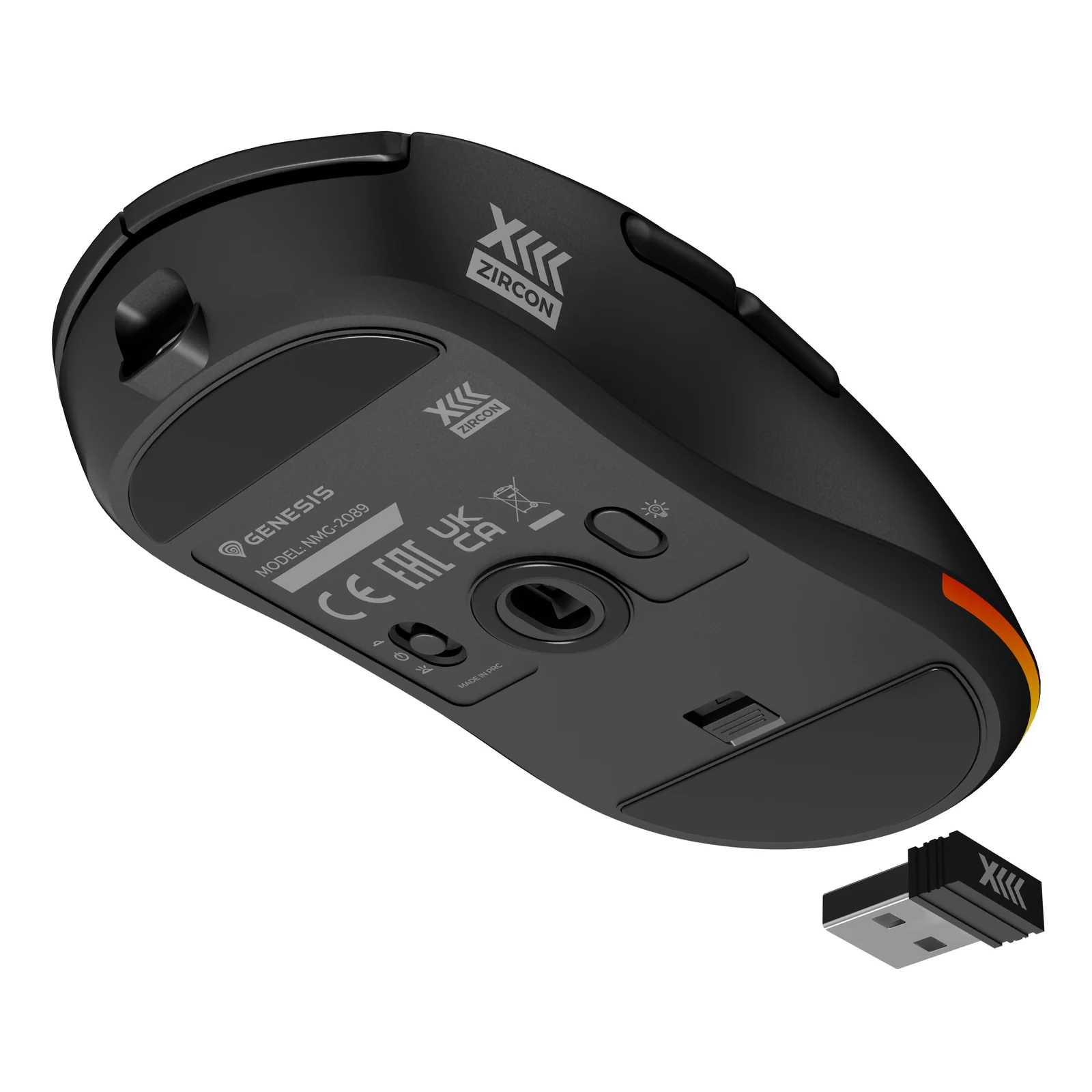 GENESIS Zircon XIII souris Gaming Ambidextre RF Wireless + USB Type-C Optique 26000 DPI