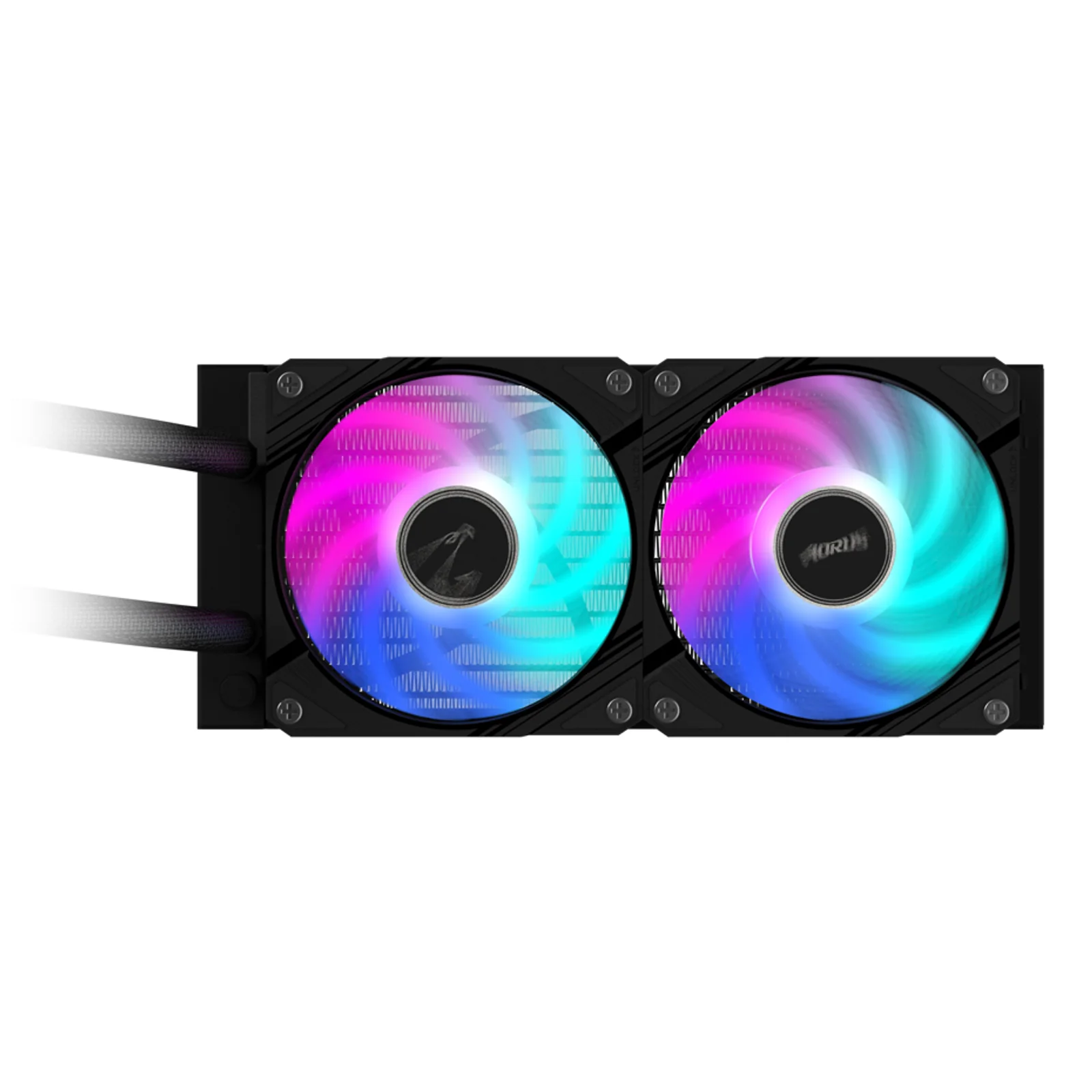 GIGABYTE AORUS WATERFORCE II 240 Refroidisseur liquide pour processeur AIO - 2x ventilateurs ARGB de 120 mm, mécanisme d'emboîtement coulissant, DAISY-CHAIN, compatible avec Intel LGA 1851 et AMD AM5