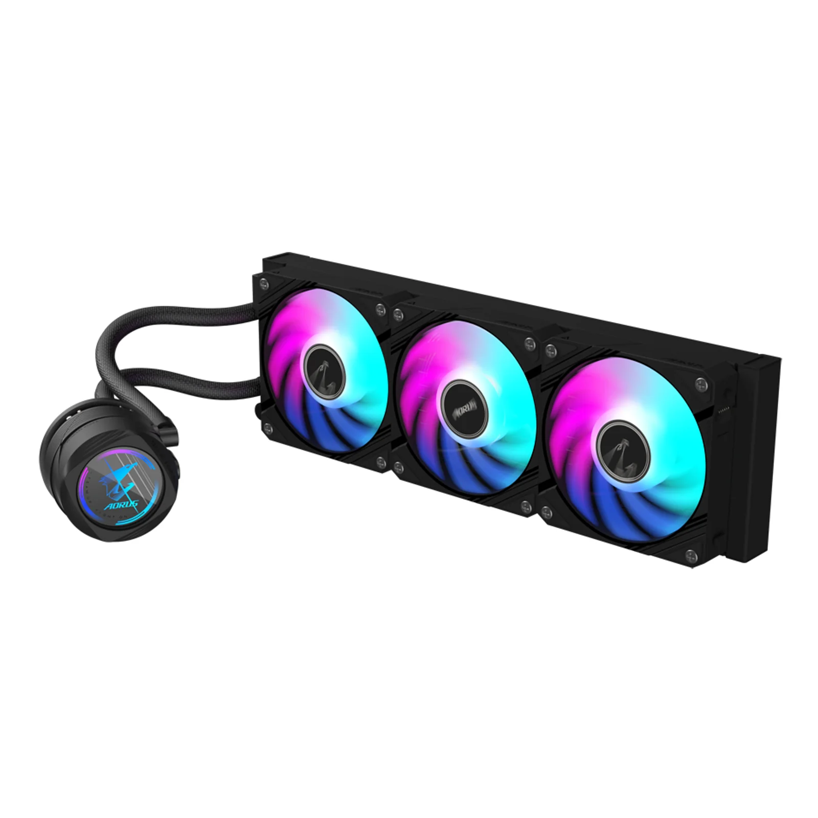 GIGABYTE AORUS WATERFORCE II 360 AIO Refroidisseur liquide pour processeur - 3x ventilateurs ARGB de 120 mm, mécanisme d'emboîtement, DAISY-CHAIN, compatible avec Intel LGA 1851 et AMD AM5