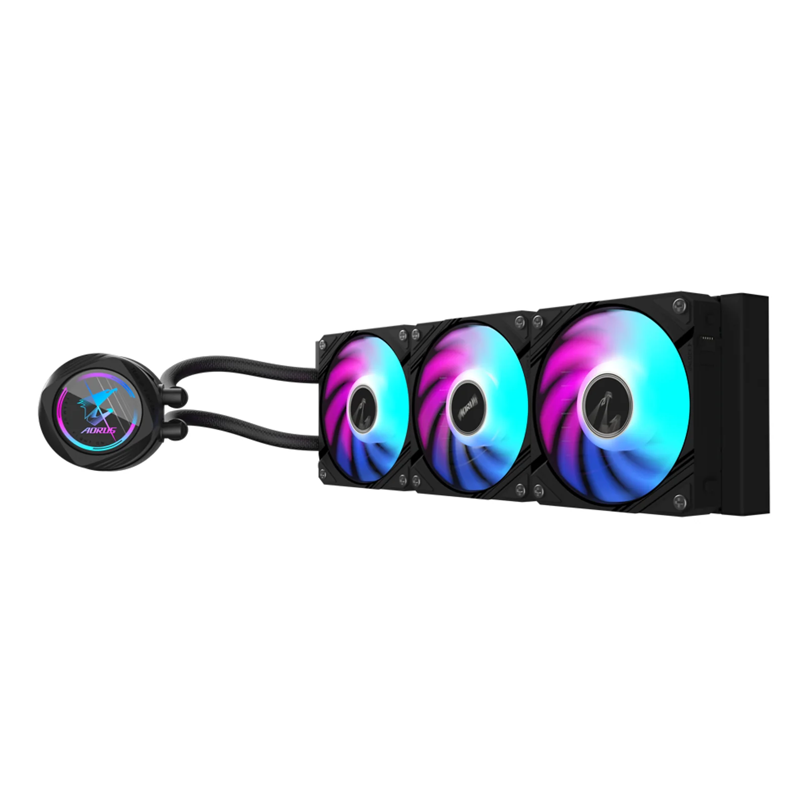 GIGABYTE AORUS WATERFORCE II 360 AIO Refroidisseur liquide pour processeur - 3x ventilateurs ARGB de 120 mm, mécanisme d'emboîtement, DAISY-CHAIN, compatible avec Intel LGA 1851 et AMD AM5