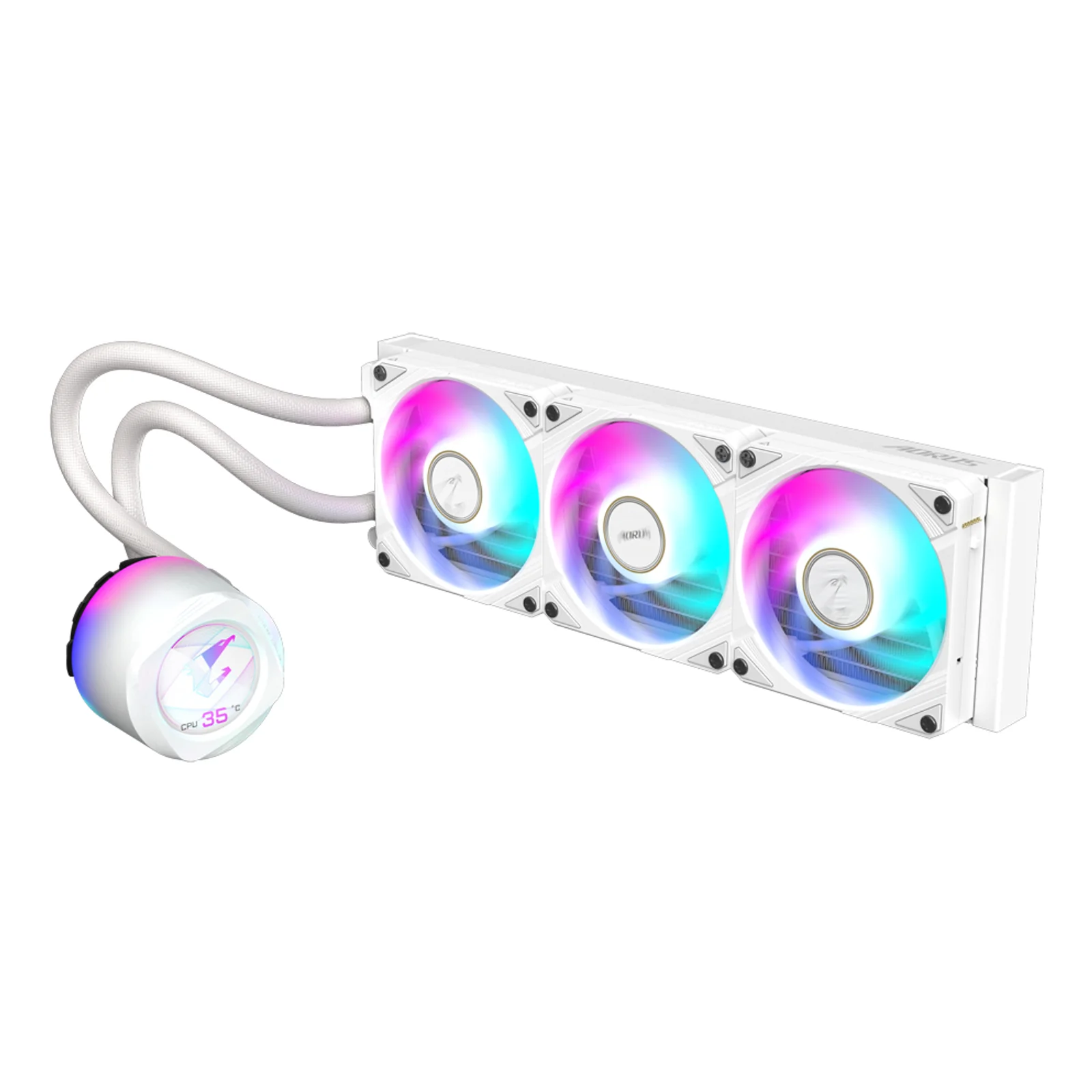 GIGABYTE AORUS WATERFORCE X II 360 ICE Refroidisseur liquide pour processeur AIO - 3x ventilateurs ARGB de 120 mm, écran LCD en couleur, DAISY-CHAIN, compatible avec Intel LGA 1851 et AMD AM5