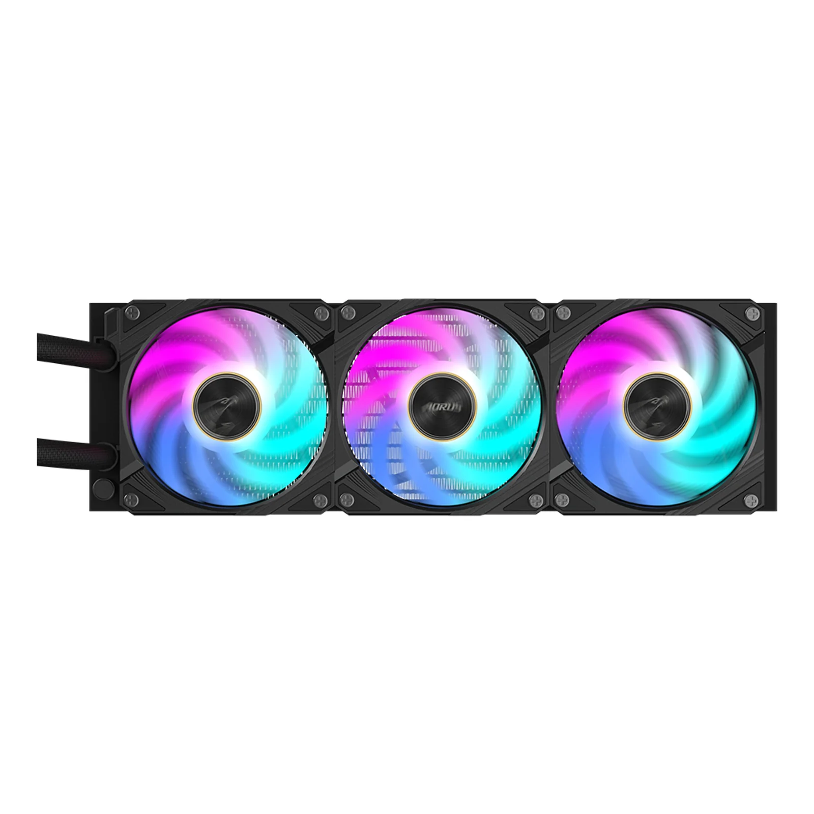 GIGABYTE AORUS WATERFORCE X II 360 Refroidisseur liquide pour processeur AIO - 3x ventilateurs ARGB de 120 mm, écran LCD en couleur, DAISY-CHAIN, compatible avec Intel LGA 1851 et AMD AM5