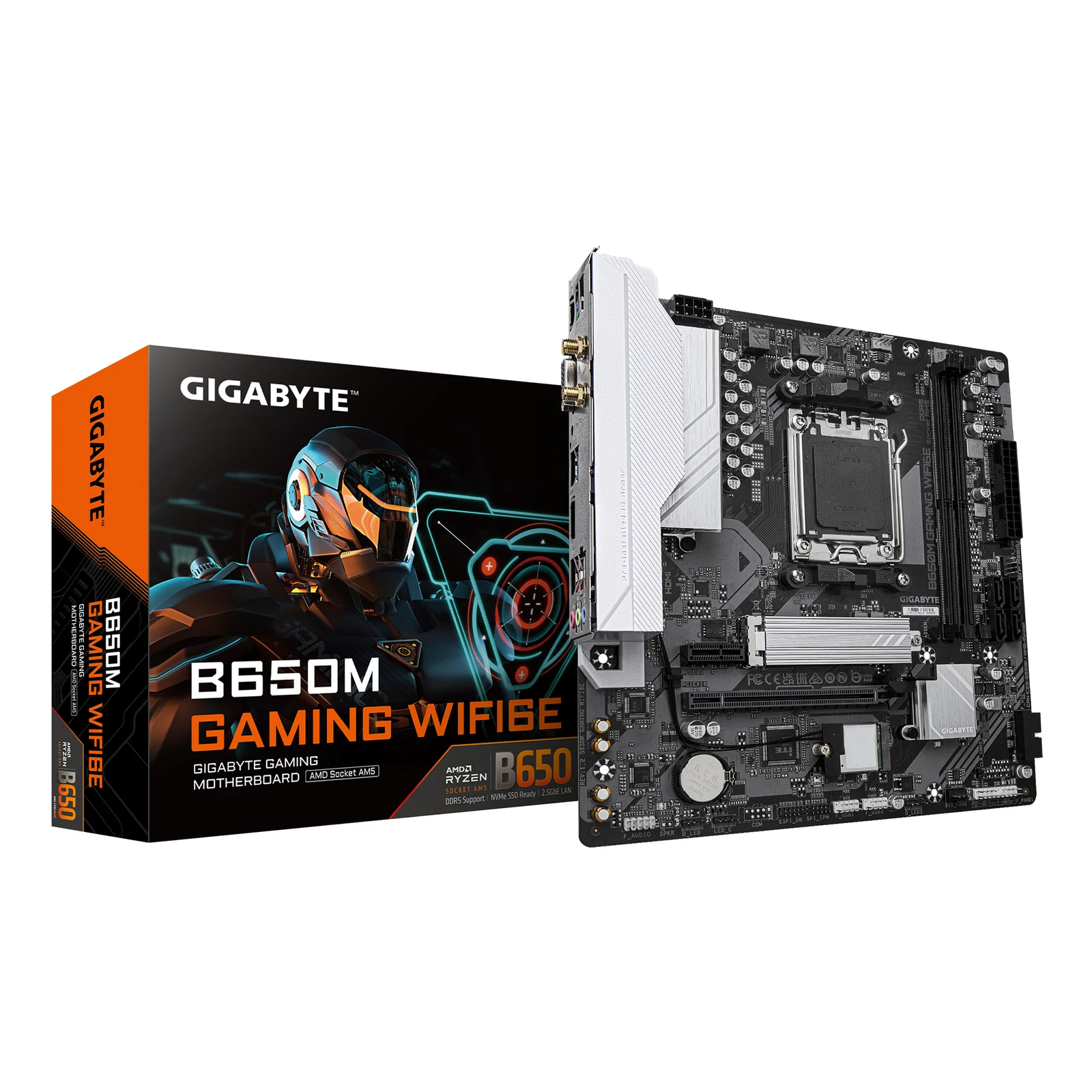B650M GAMING WIFI6E Carte Mère - Processeurs AMD Ryzen Série 9000, VRM 5+2+2 phases, jusqu'à 6400 MHz DDR5 (OC), 1xPCIe 4.0 M.2, LAN 2,5 GbE, WIFI 6E, USB 3.2 Gen 1