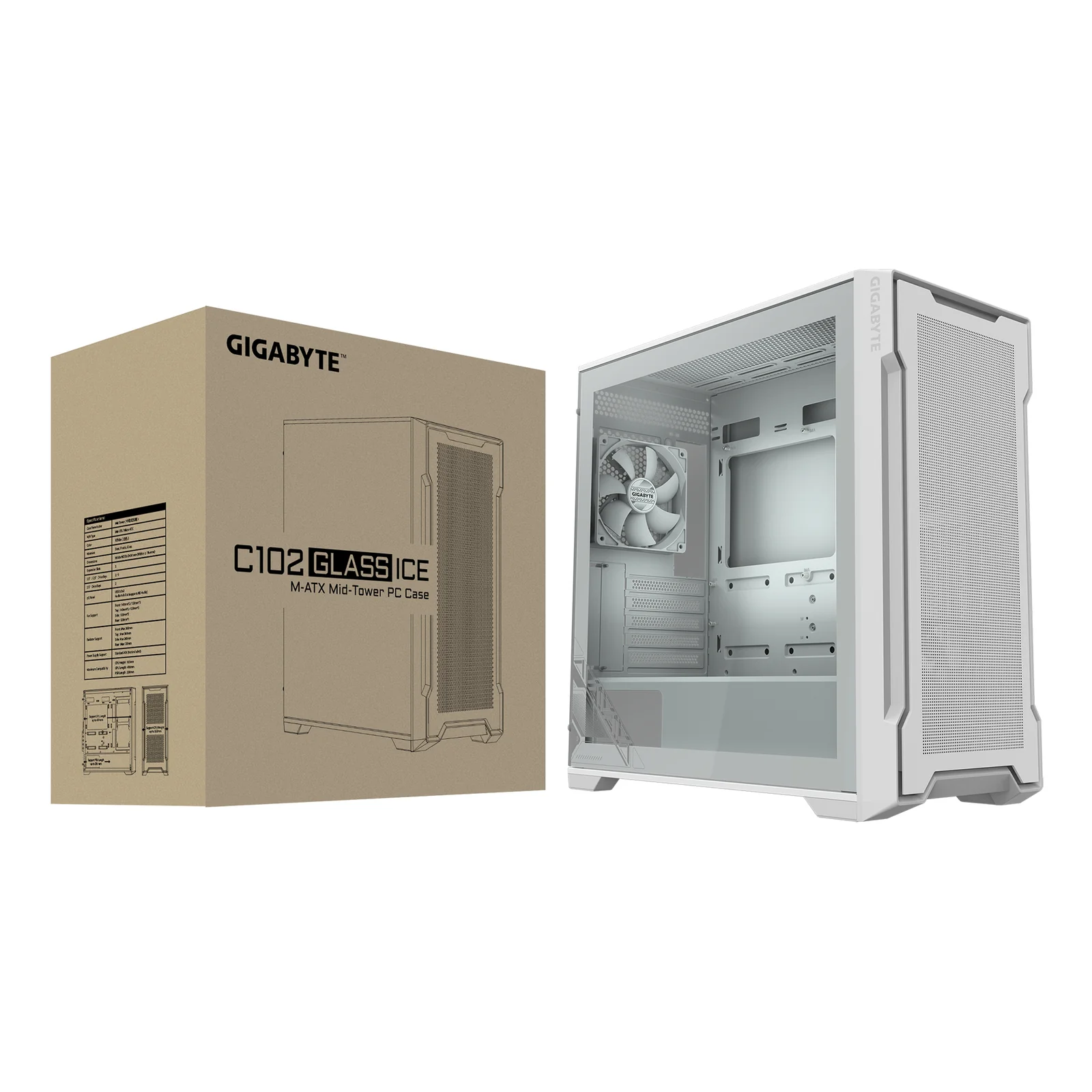 GIGABYTE C102 GLASS Midi Tower Blanc