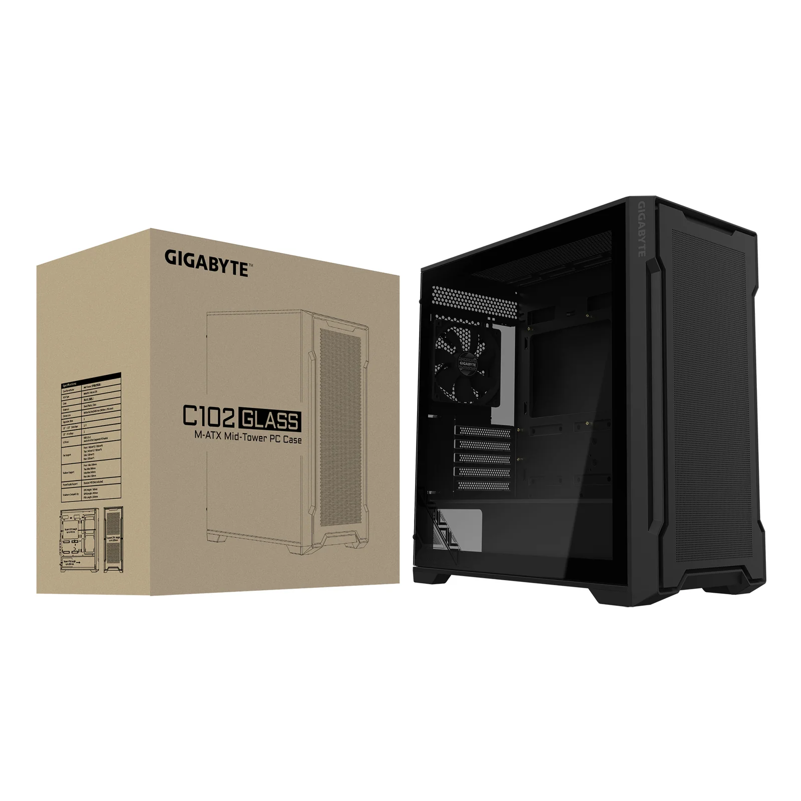 GIGABYTE C102 GLASS Midi Tower Noir