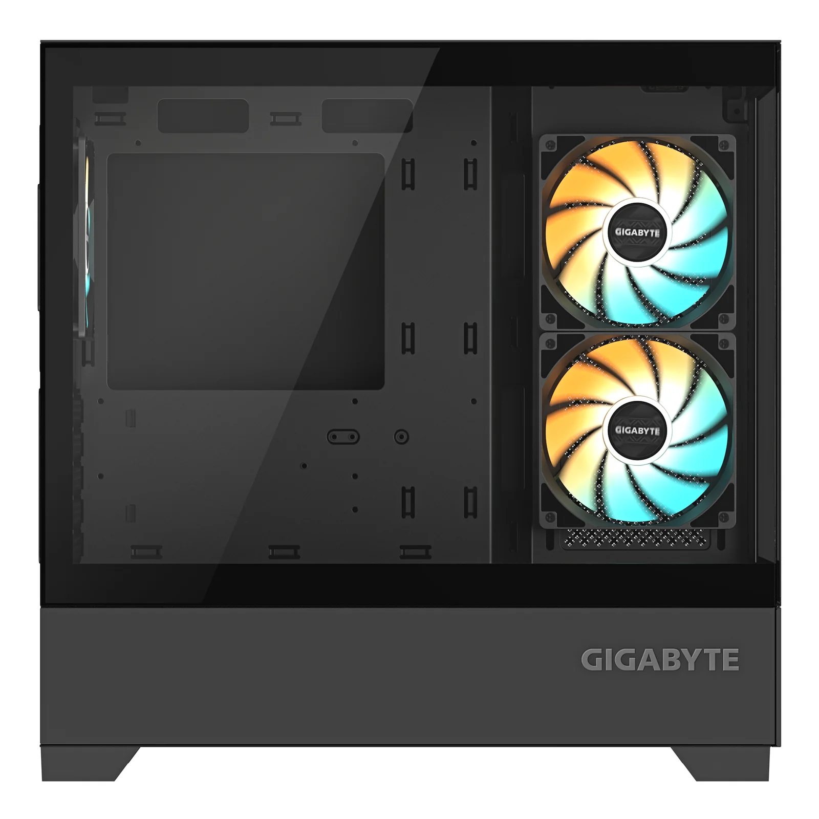 GIGABYTE C201 PANORAMIC Boîtier PC – Tour Moyenne, m-ATX, prise en charge radiateur 360 mm, 3 ventilateurs préinstallés, USB 3.0, compatible RGB Fusion