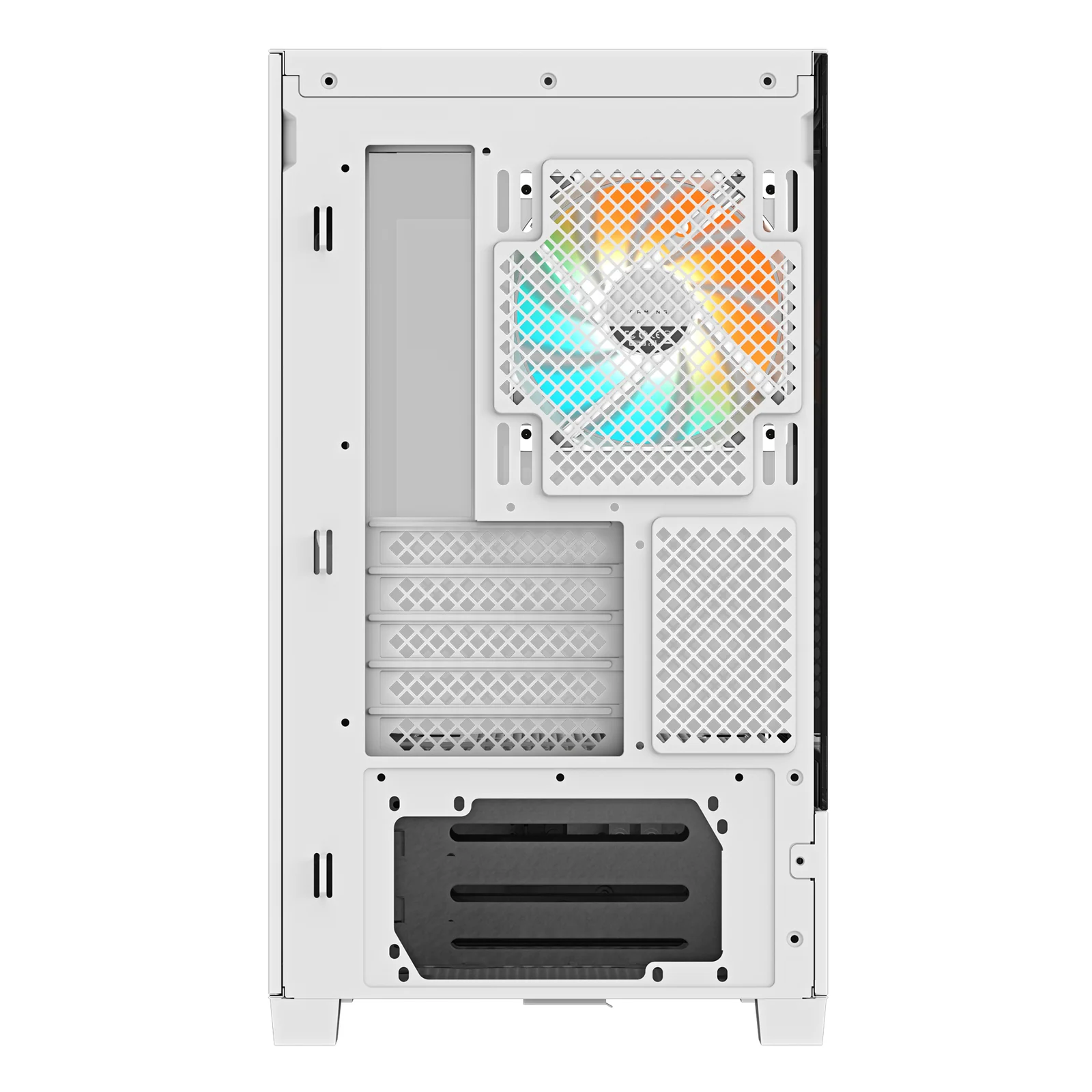 GIGABYTE C201 PANORAMIC ICE Boîtier PC – Moyen Tour, m-ATX, compatible radiateur 360 mm, 3 ventilateurs préinstallés, USB 3.0, compatible RGB Fusion