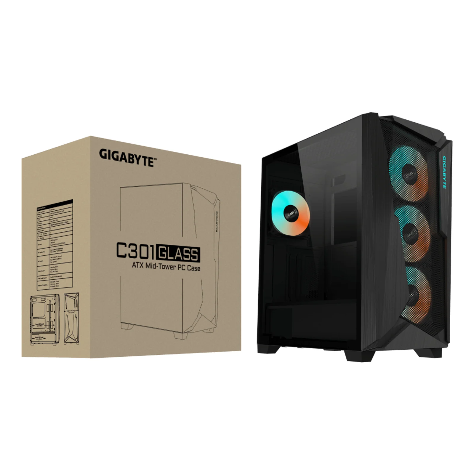 GIGABYTE C301 GLASS Midi Tower Noir