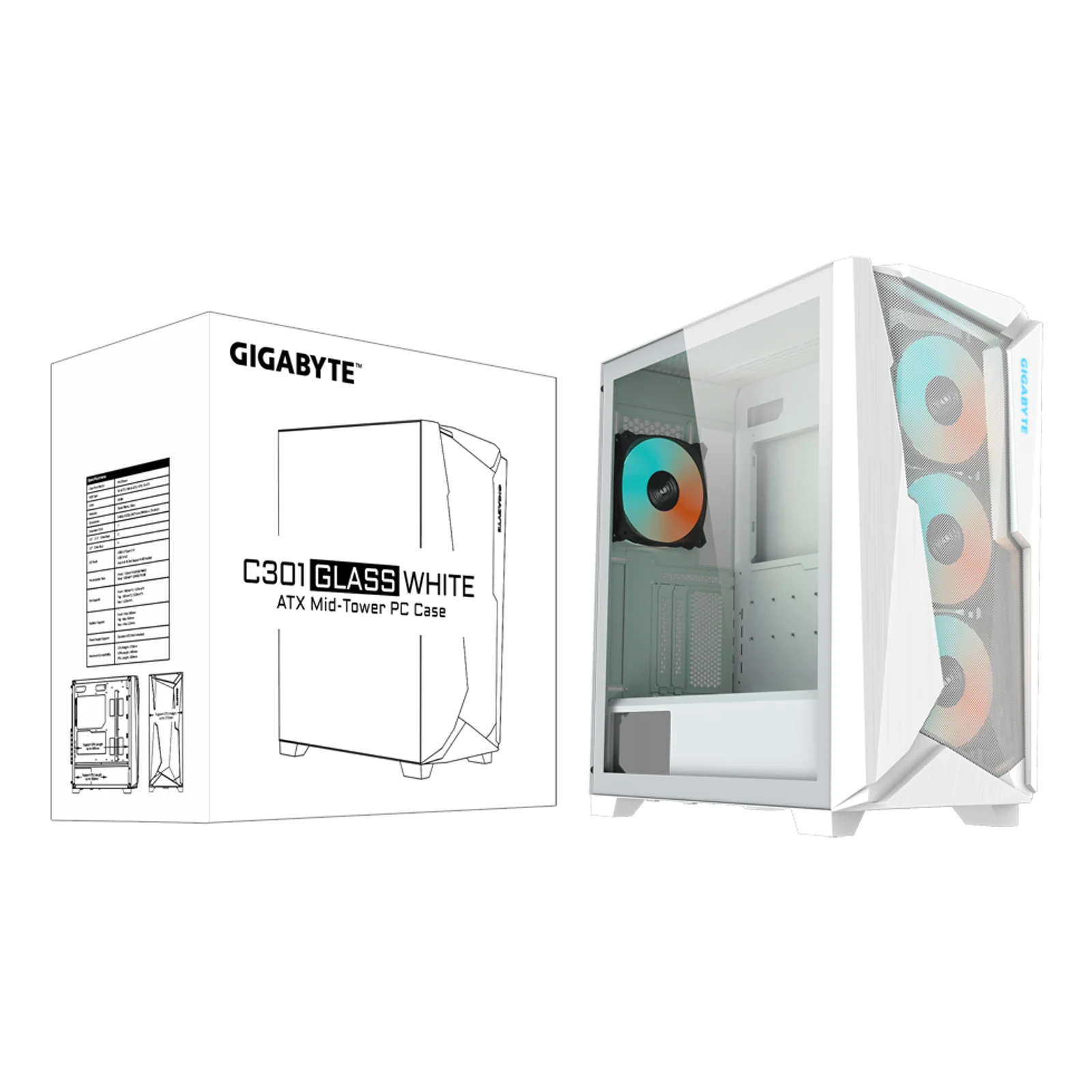 GIGABYTE C301GW unité centrale Midi Tower Blanc