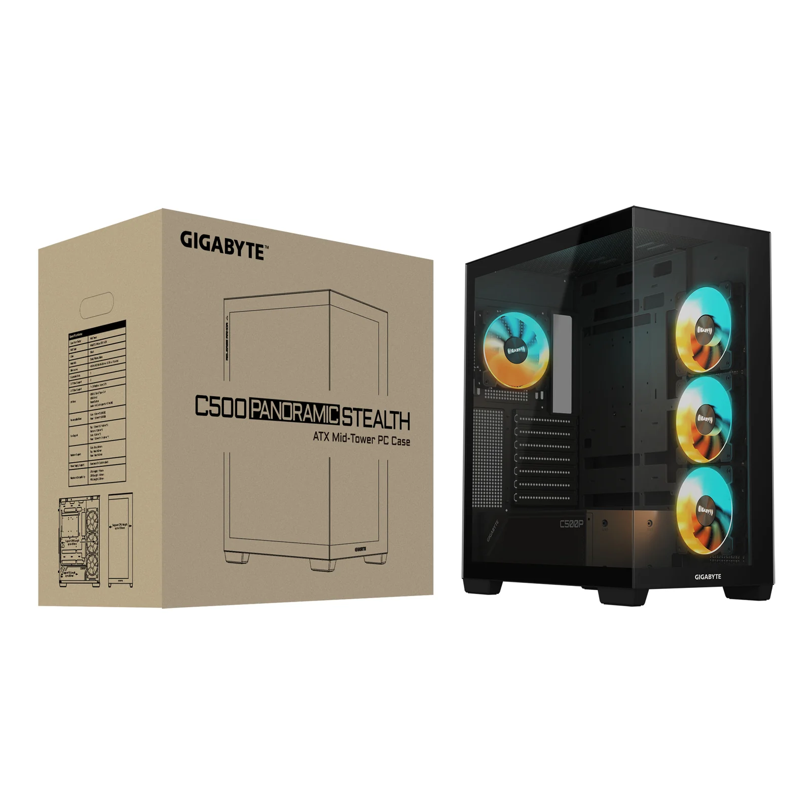 GIGABYTE C500 PANORAMIC STEALTH Midi Tower Noir