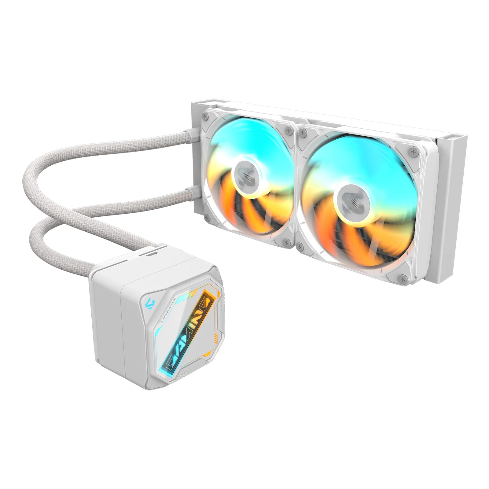 GIGABYTE GAMING 240 ICE Refroidisseur Liquide pour CPU - 2x120mm Ventilateurs ARGB, mécanisme d’emboîtement coulissant, DAISY-CHAIN, Compatible Intel LGA 1851 et AMD AM5