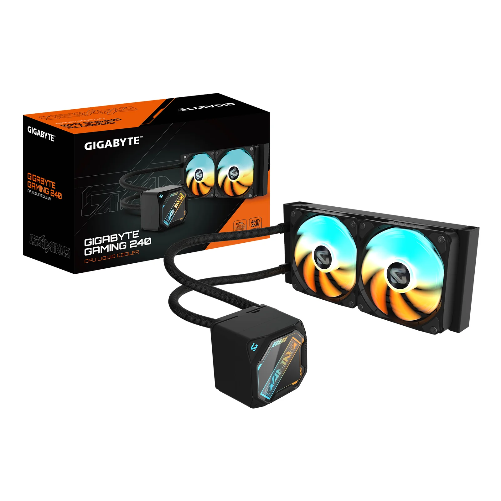 GAMING 240 Refroidisseur Liquide pour CPU - 2x120mm Ventilateurs ARGB, mécanisme d’emboîtement coulissant, DAISY-CHAIN, Compatible Intel LGA 1851 et AMD AM5