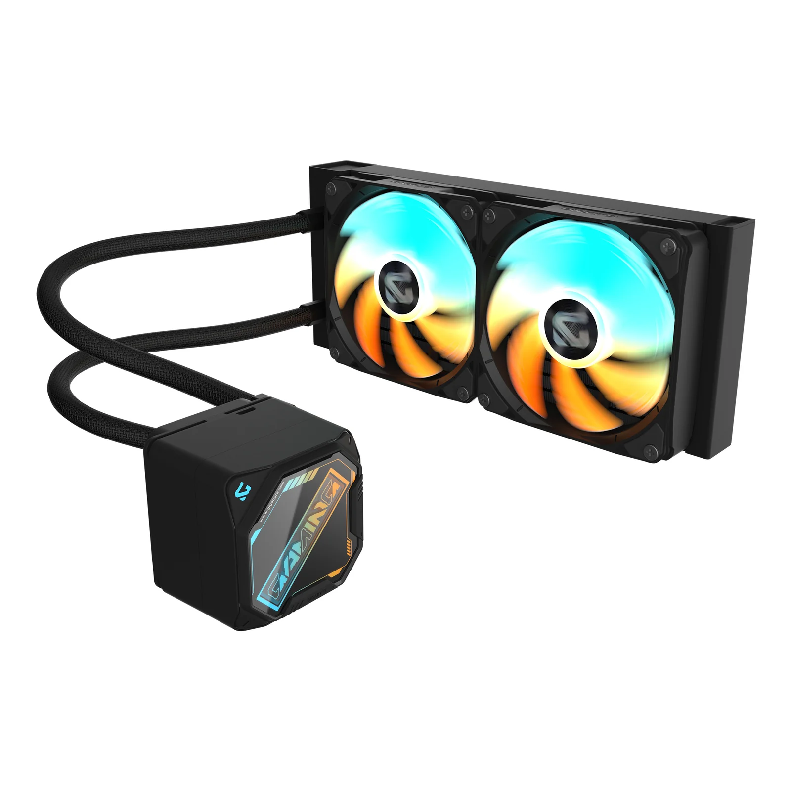 GIGABYTE GAMING 240 Refroidisseur Liquide pour CPU - 2x120mm Ventilateurs ARGB, mécanisme d’emboîtement coulissant, DAISY-CHAIN, Compatible Intel LGA 1851 et AMD AM5