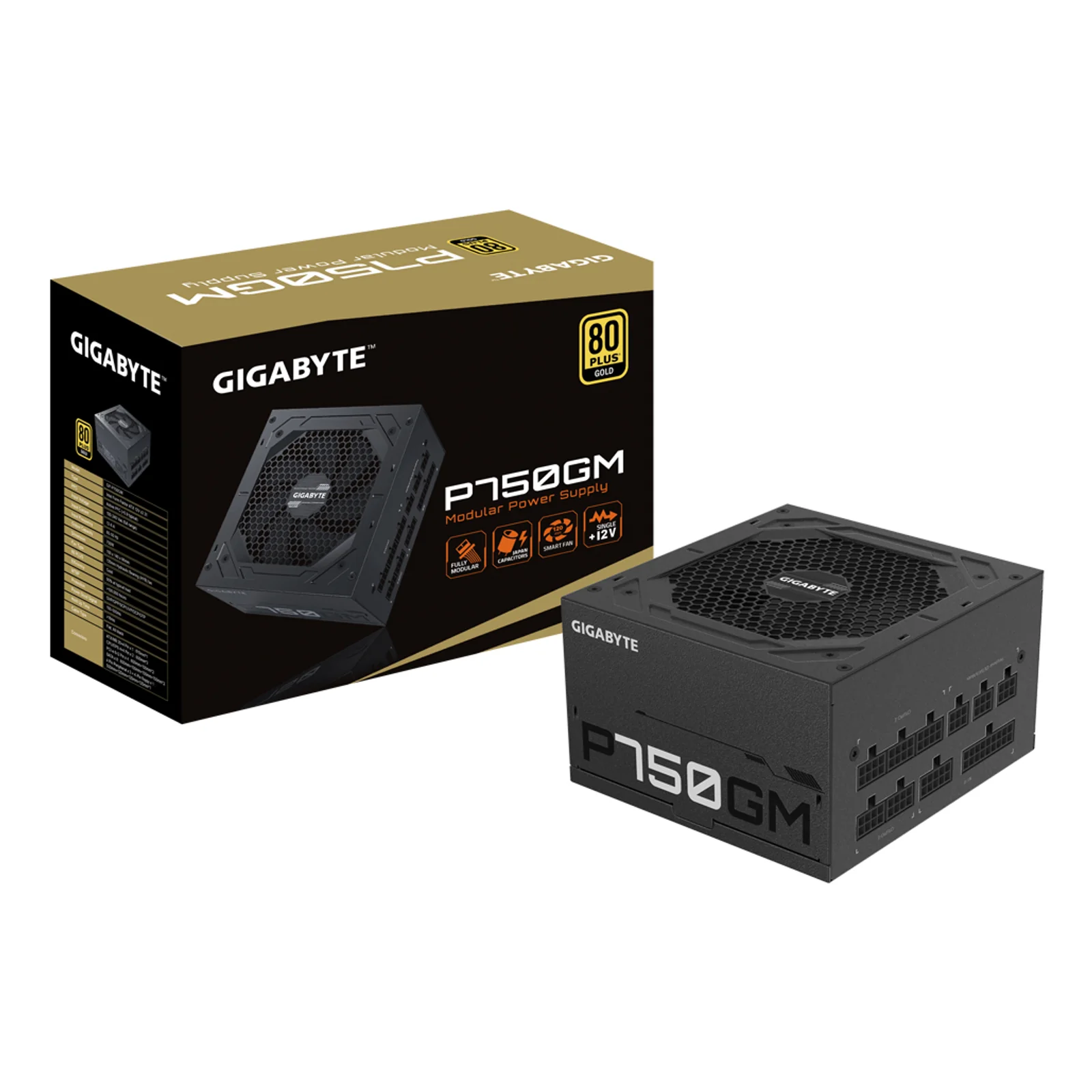 GIGABYTE P750GM unité d'alimentation d'énergie 750 W 20+4 pin ATX ATX Noir