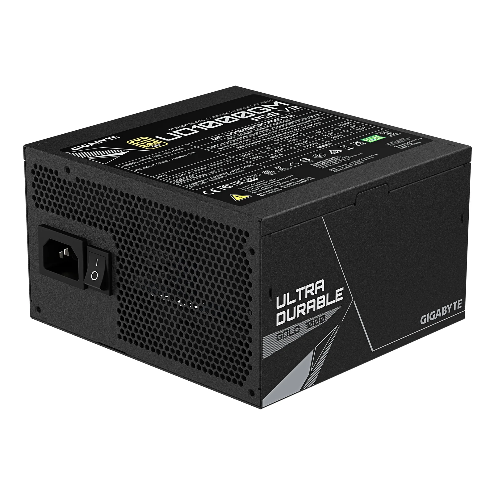 GIGABYTE UD1000GM PG5 V2 Bloc d’Alimentation – PCIe Gen 5.1, 80 PLUS Gold, Conception entièrement modulaire, Ventilateur 120 mm, Compatible ATX 3.1, Prise EU