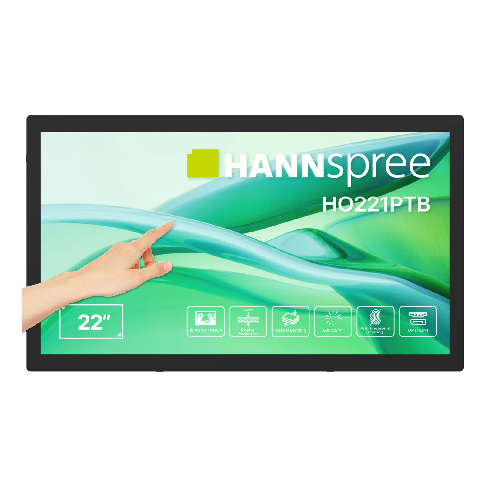 HO221PTB Écran d'affichage dynamique Écran plat de signalisation numérique 54,5 cm (21.4") LCD 600 cd/m² Full HD Noir Écran tactile