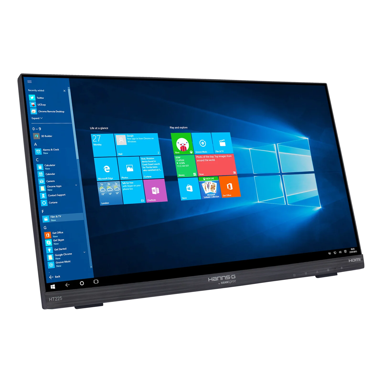 Hannspree HT225HPB écran plat de PC 54,6 cm (21.5") 1920 x 1080 pixels Full HD LED Écran tactile Dessus de table Noir