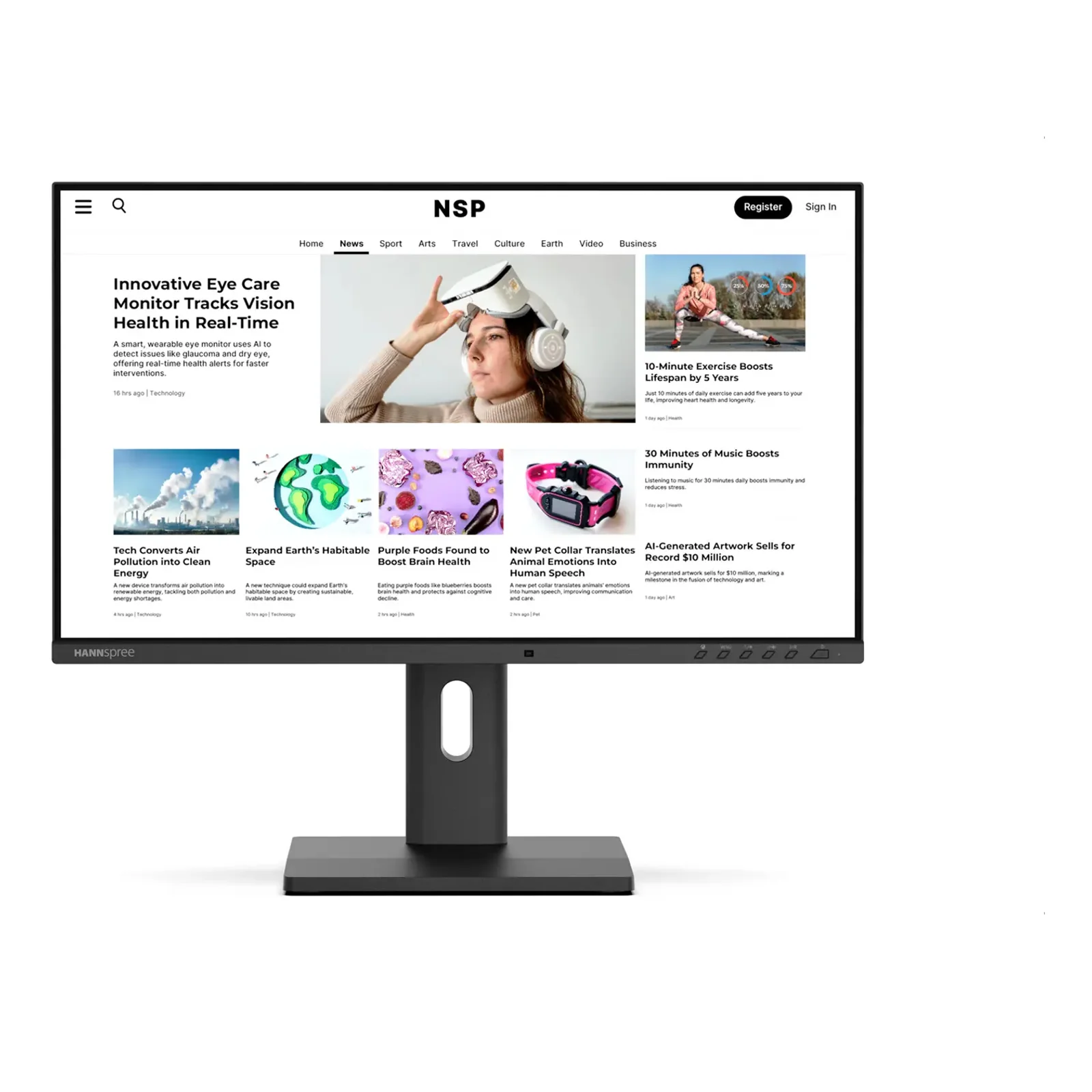 Hannspree Hybri Monitor EB241CJB écran plat de PC 60,5 cm (23.8") 1920 x 1080 pixels Full HD LCD Noir