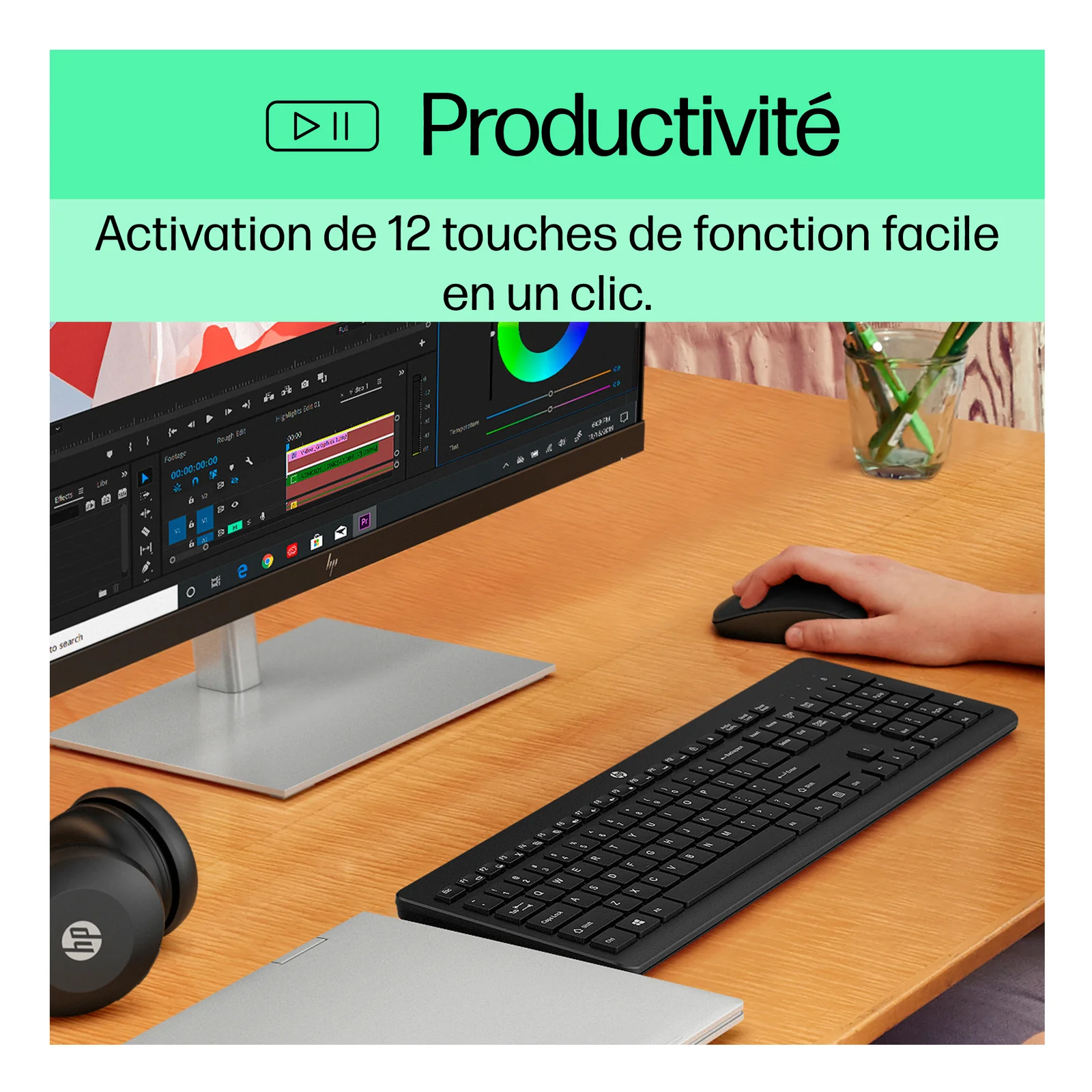 HP 230 BLK WL KBD clavier Universel RF sans fil Noir