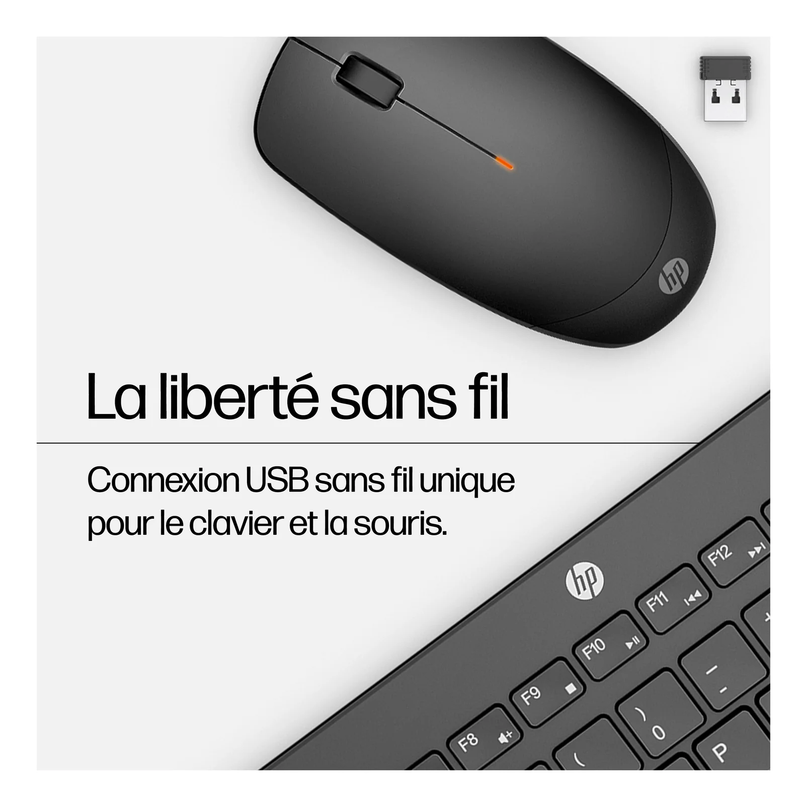 HP 230 WL MOUSE+KB COMBO FR clavier Souris incluse Bureau RF sans fil Noir