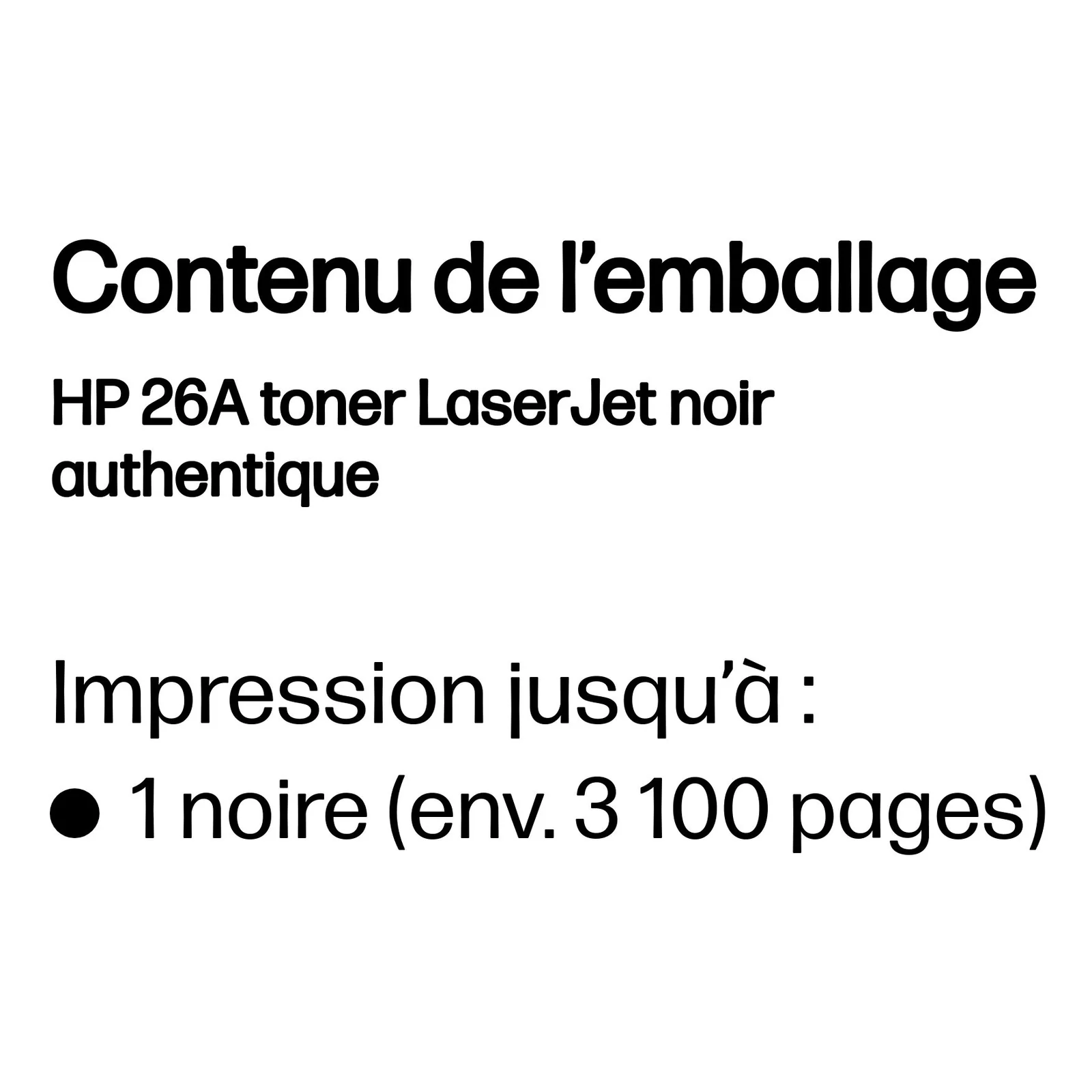 HP 26A toner LaserJet noir authentique