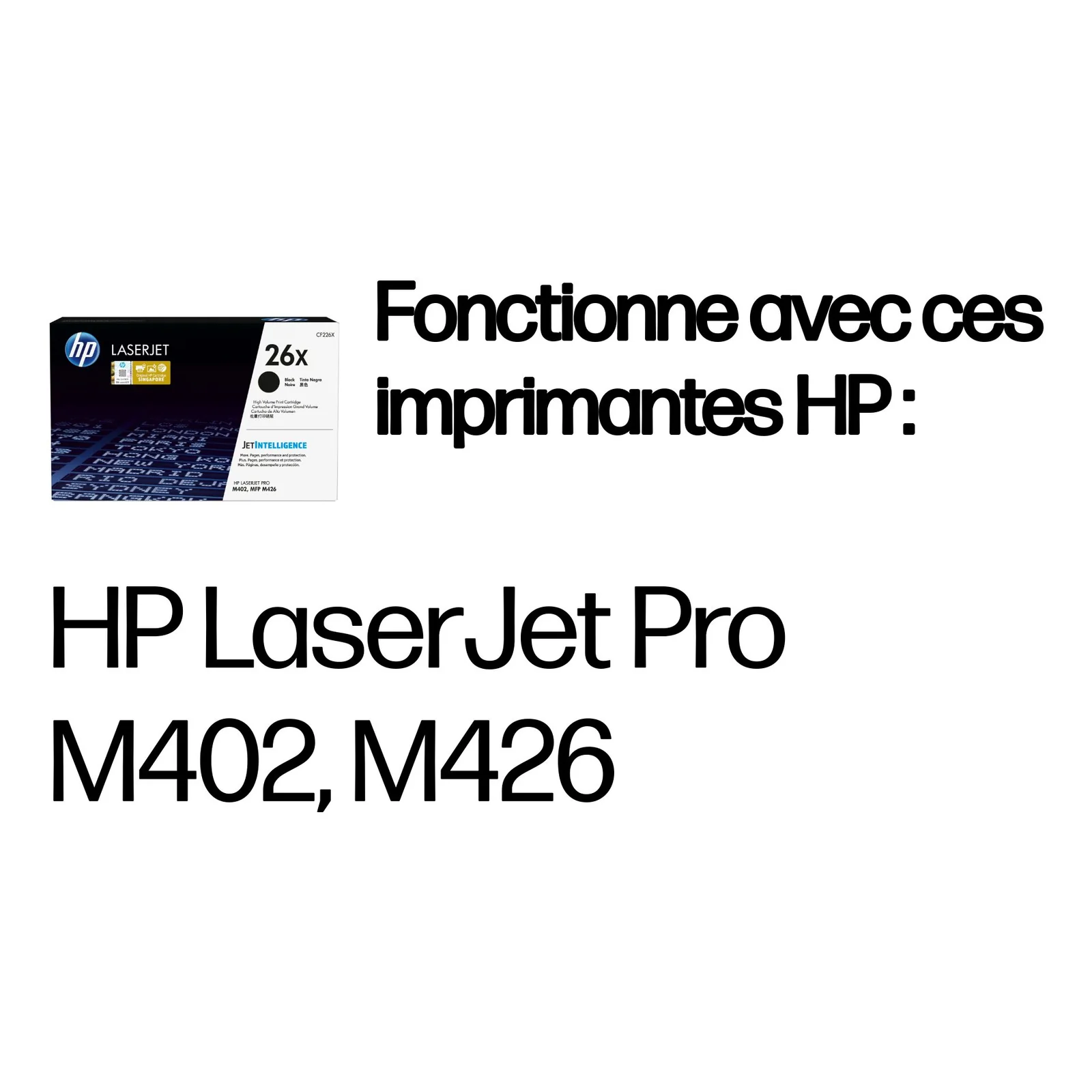 HP 26X toner LaserJet noir grande capacité authentique