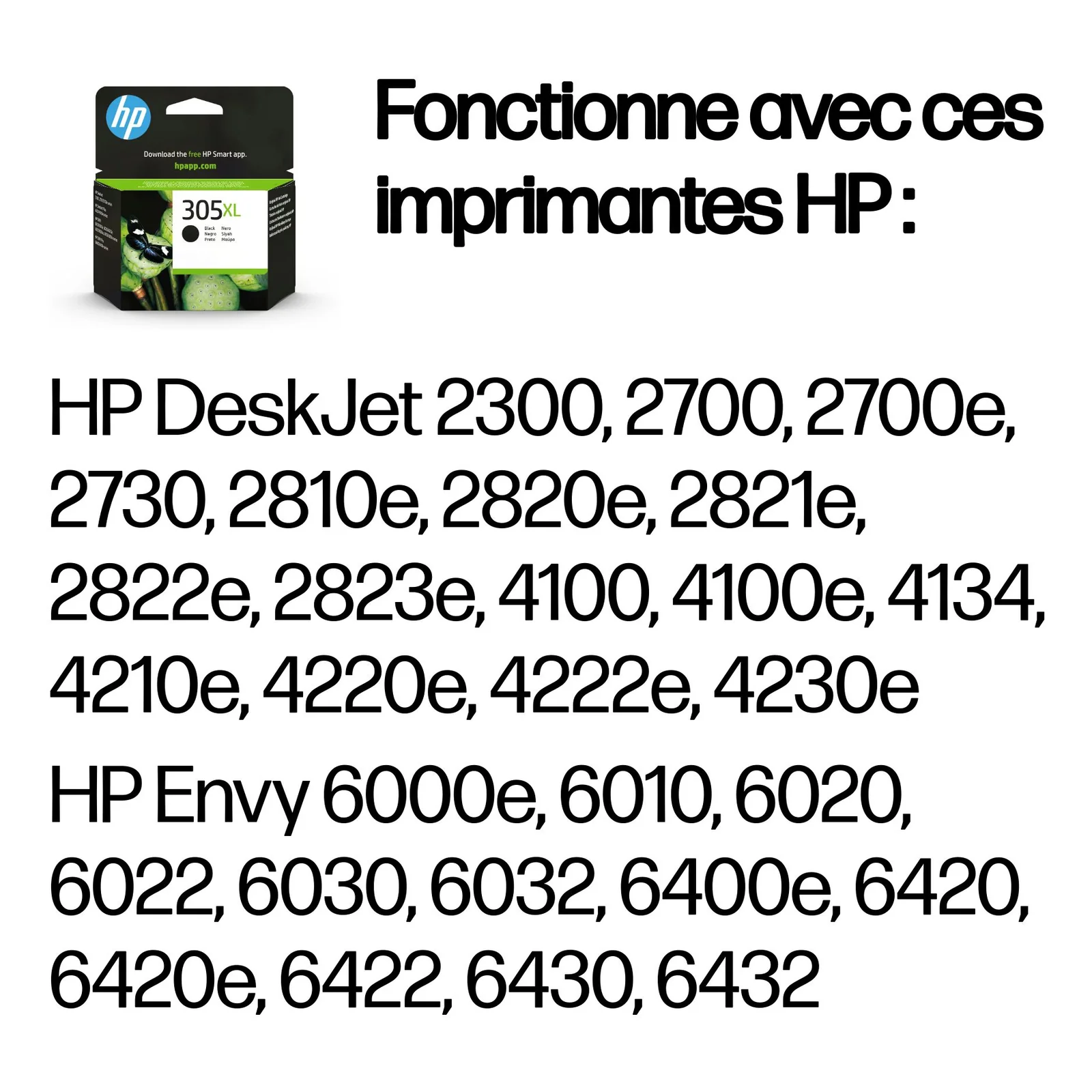 HP 305XL Cartouche d'encre authentique grande capacité noir