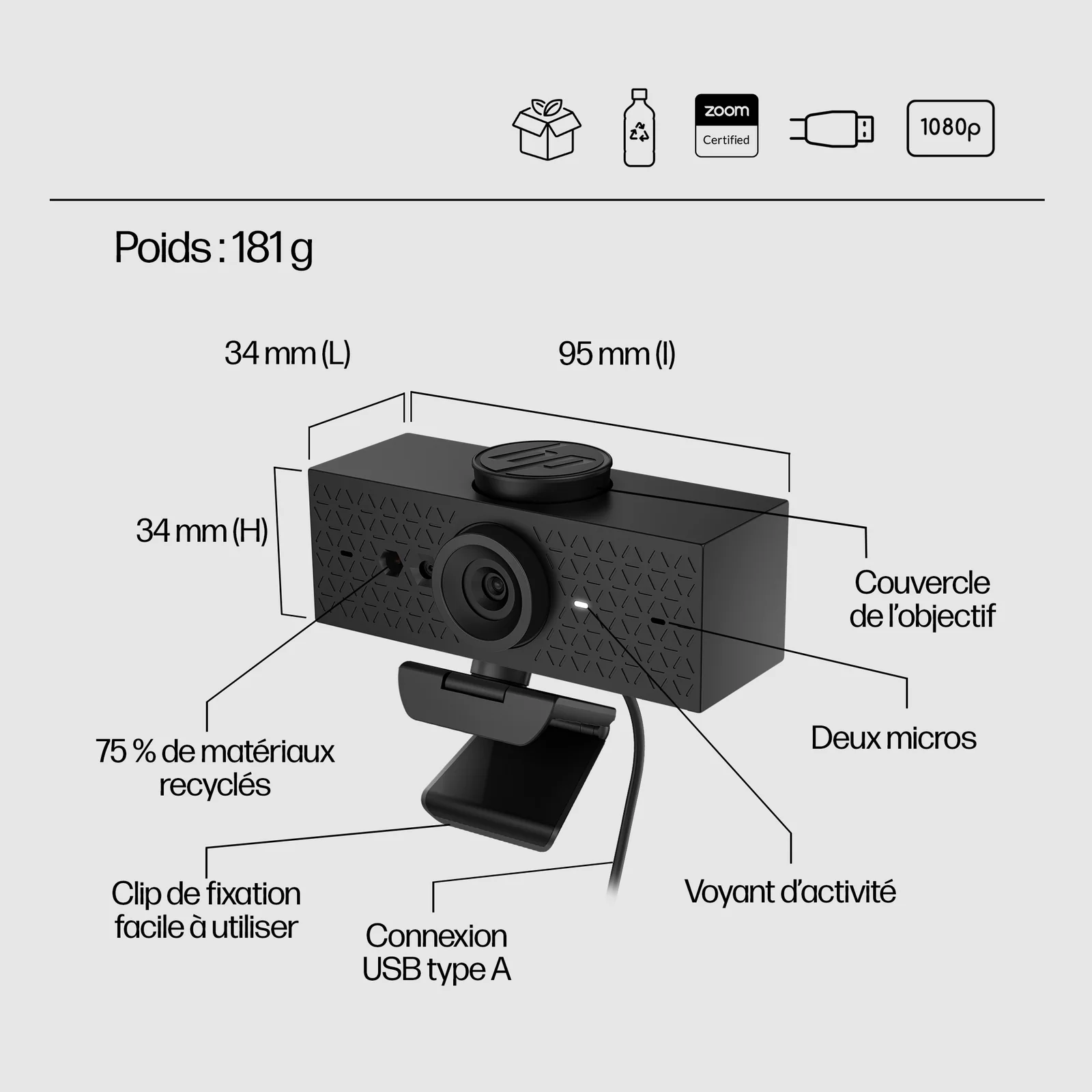 HP 620 FHD Webcam