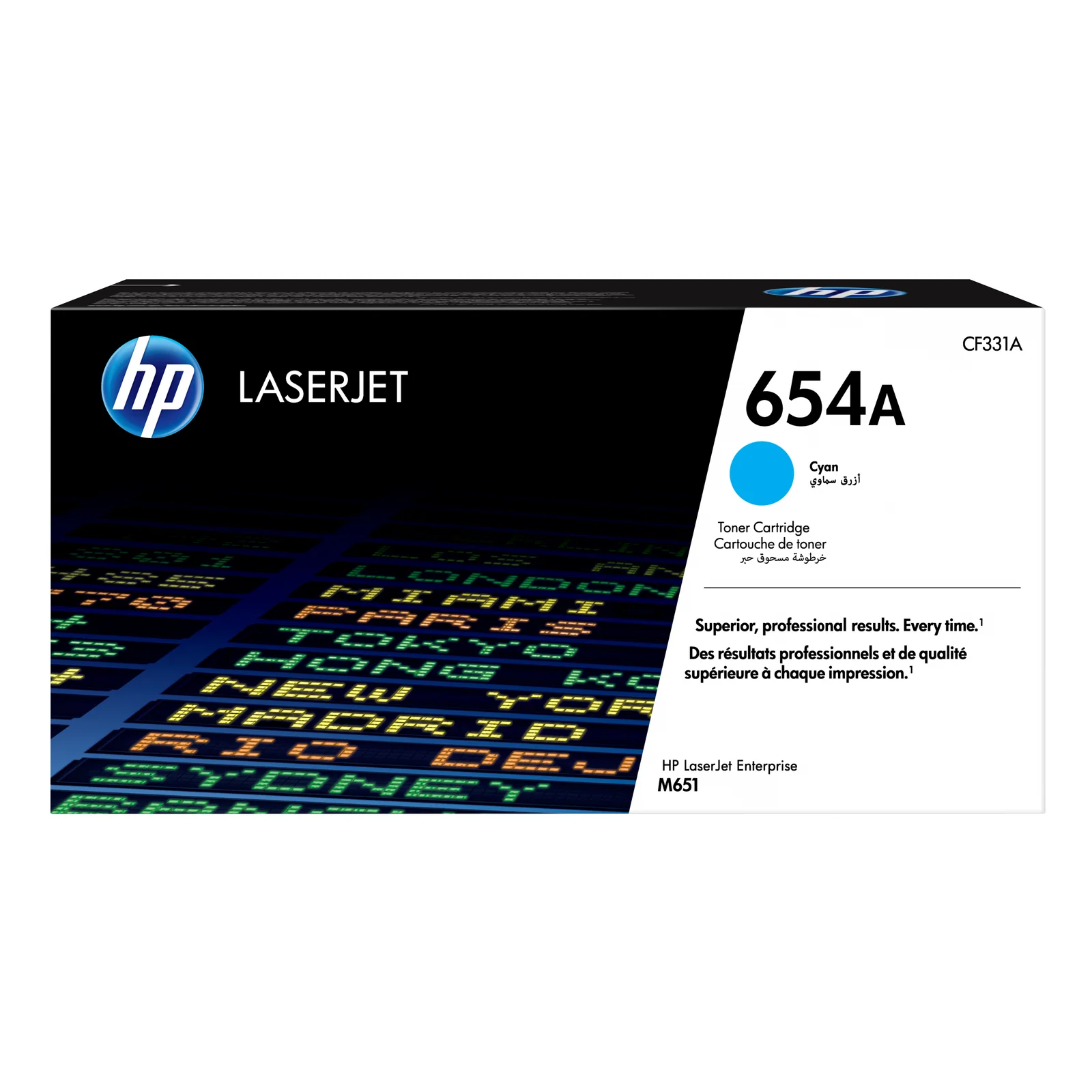 654A toner cyan authentique LaserJet