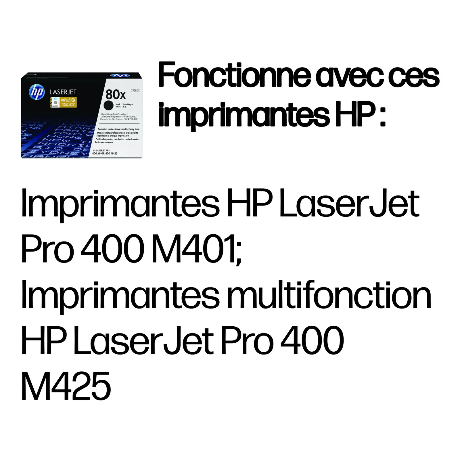 HP 80X toner LaserJet noir grande capacité authentique