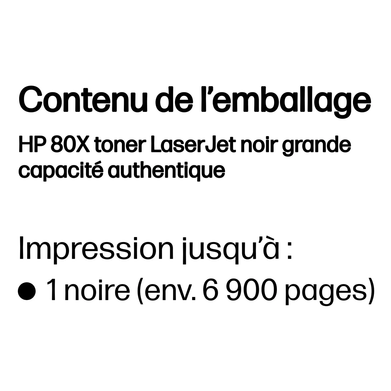 HP 80X toner LaserJet noir grande capacité authentique
