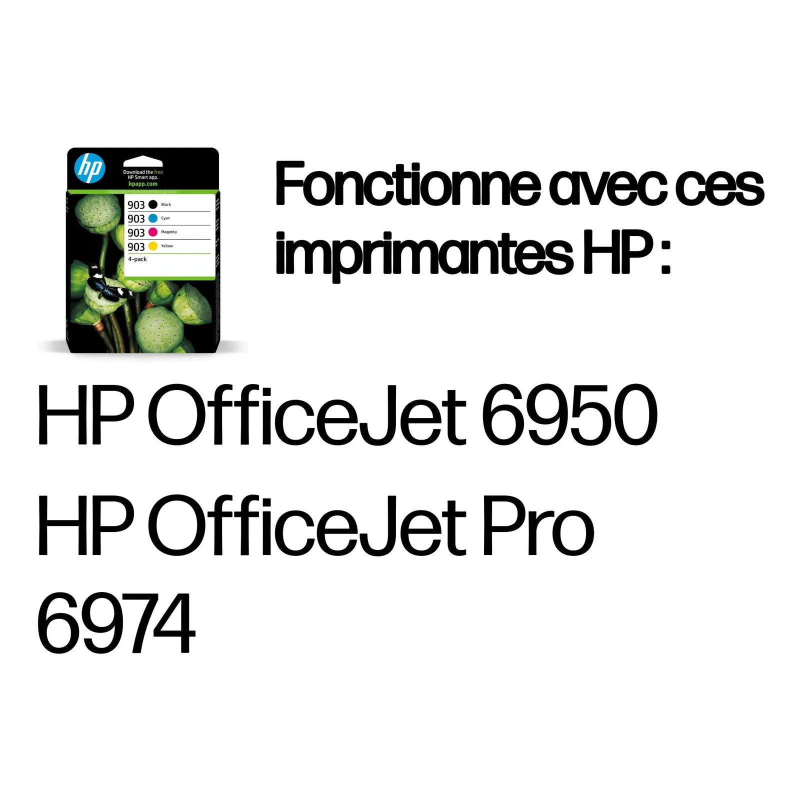 HP 903 Pack de 4 cartouches d'encre Noir/Cyan/Magenta/Jaune authentiques