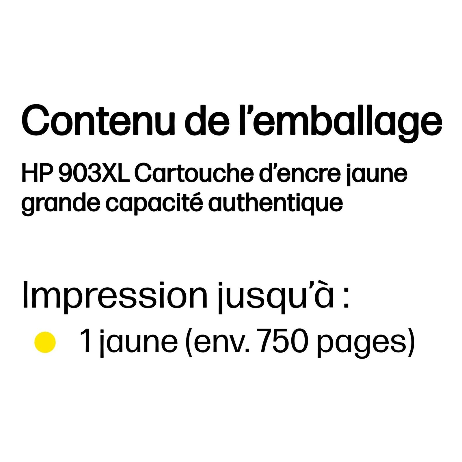 HP 903XL Cartouche d’encre jaune grande capacité authentique