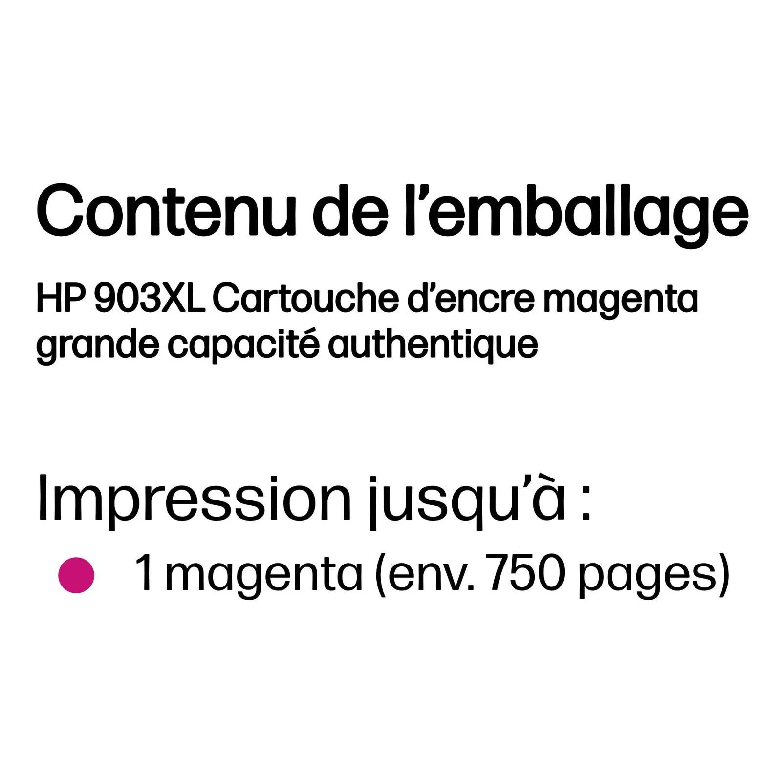 HP 903XL Cartouche d’encre magenta grande capacité authentique