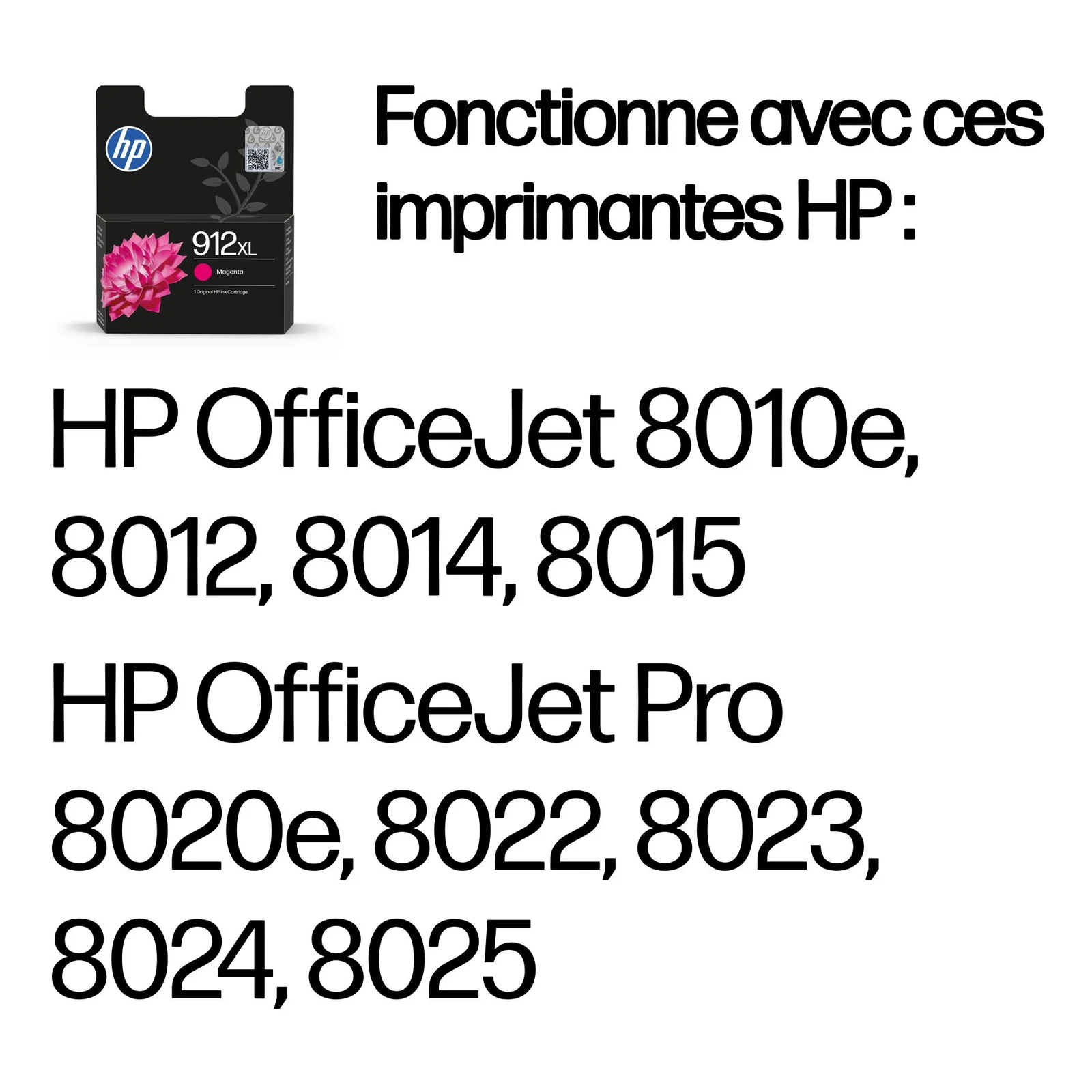 HP 912XL Cartouche d'encre magenta authentique, grande capacité