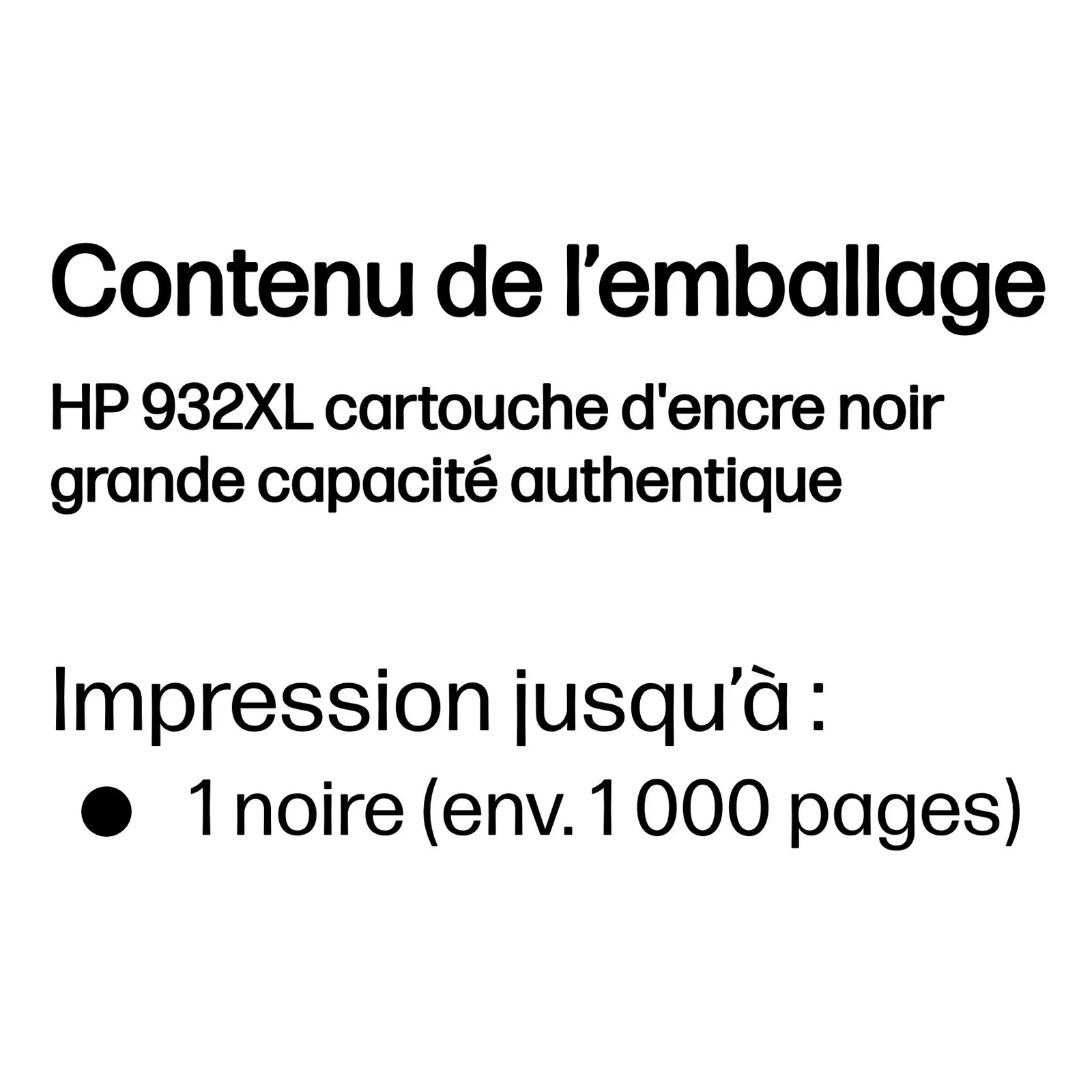 HP 932XL cartouche d'encre noir grande capacité authentique
