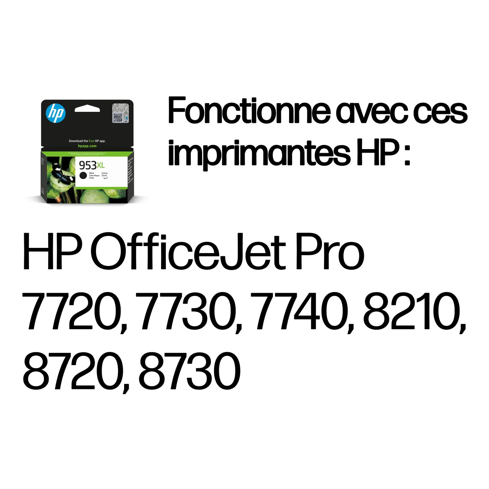 HP 953XL Cartouche d’encre noire grande capacité authentique