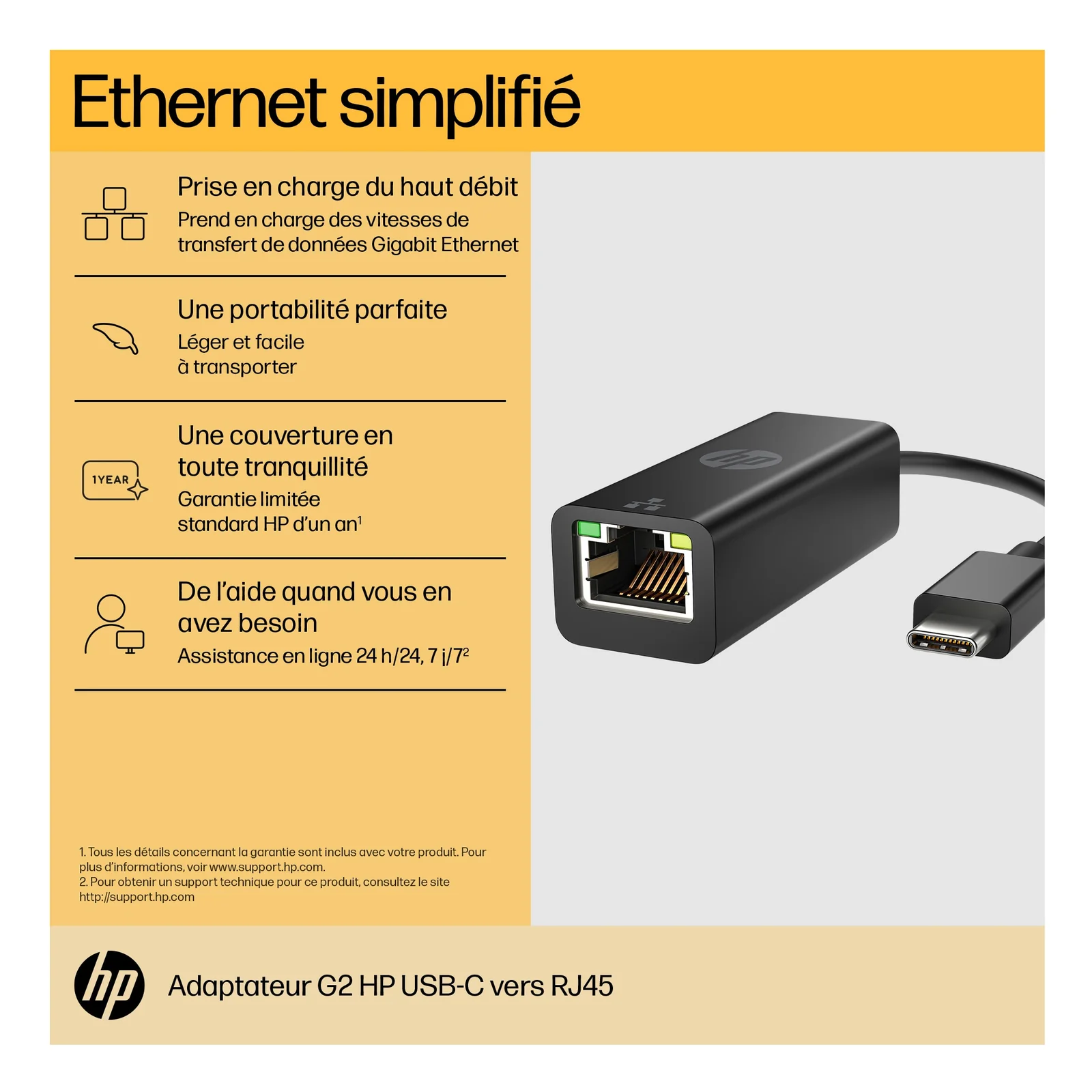 HP Adaptateur USB-C vers RJ45 G2