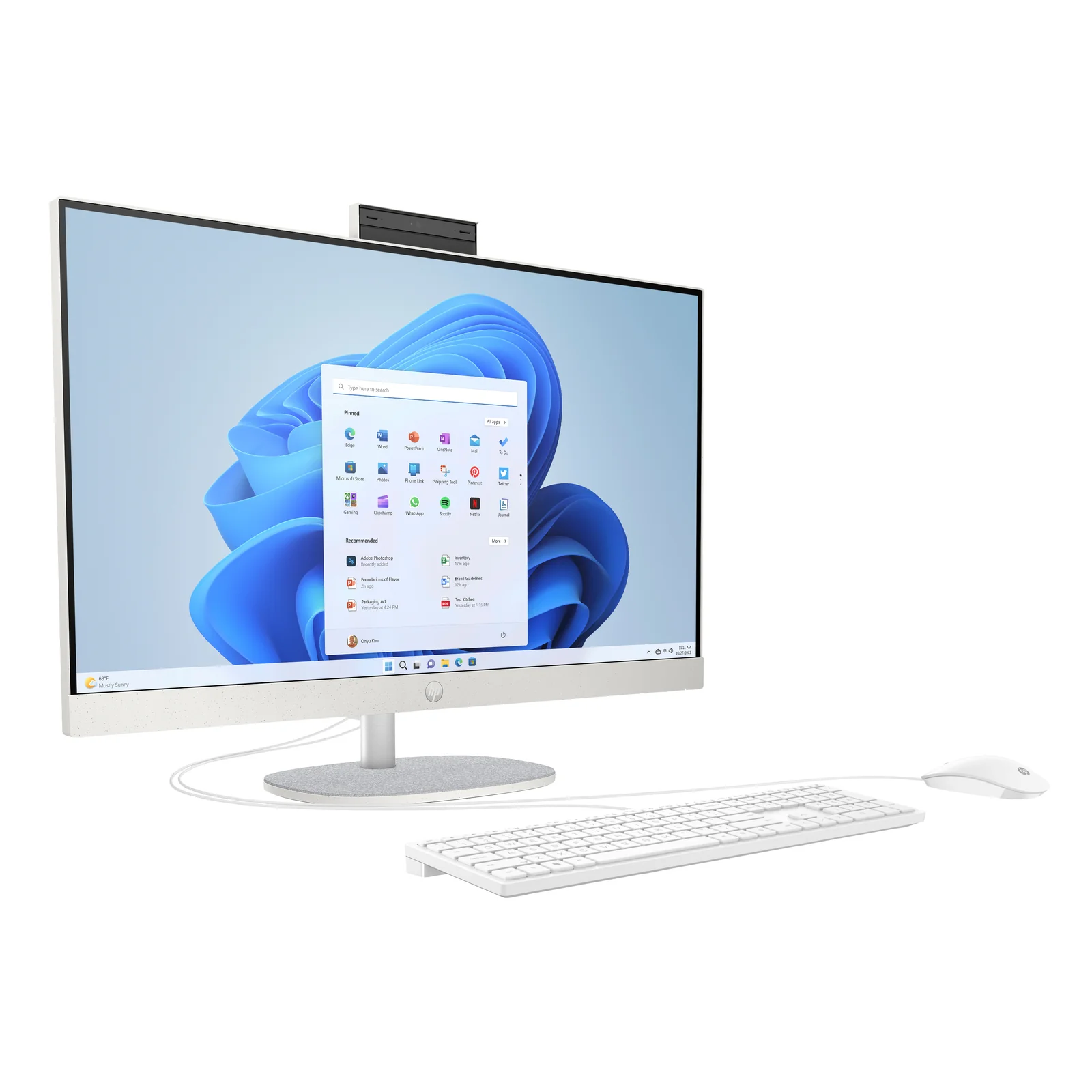 HP All-in-One 27-cr0074nf PC AMD Ryzen™ 7 7730U 68,6 cm (27") 1920 x 1080 pixels 16 Go DDR4-SDRAM 512 Go SSD Windows 11 Home Wi-Fi 6 (802.11ax) Blanc