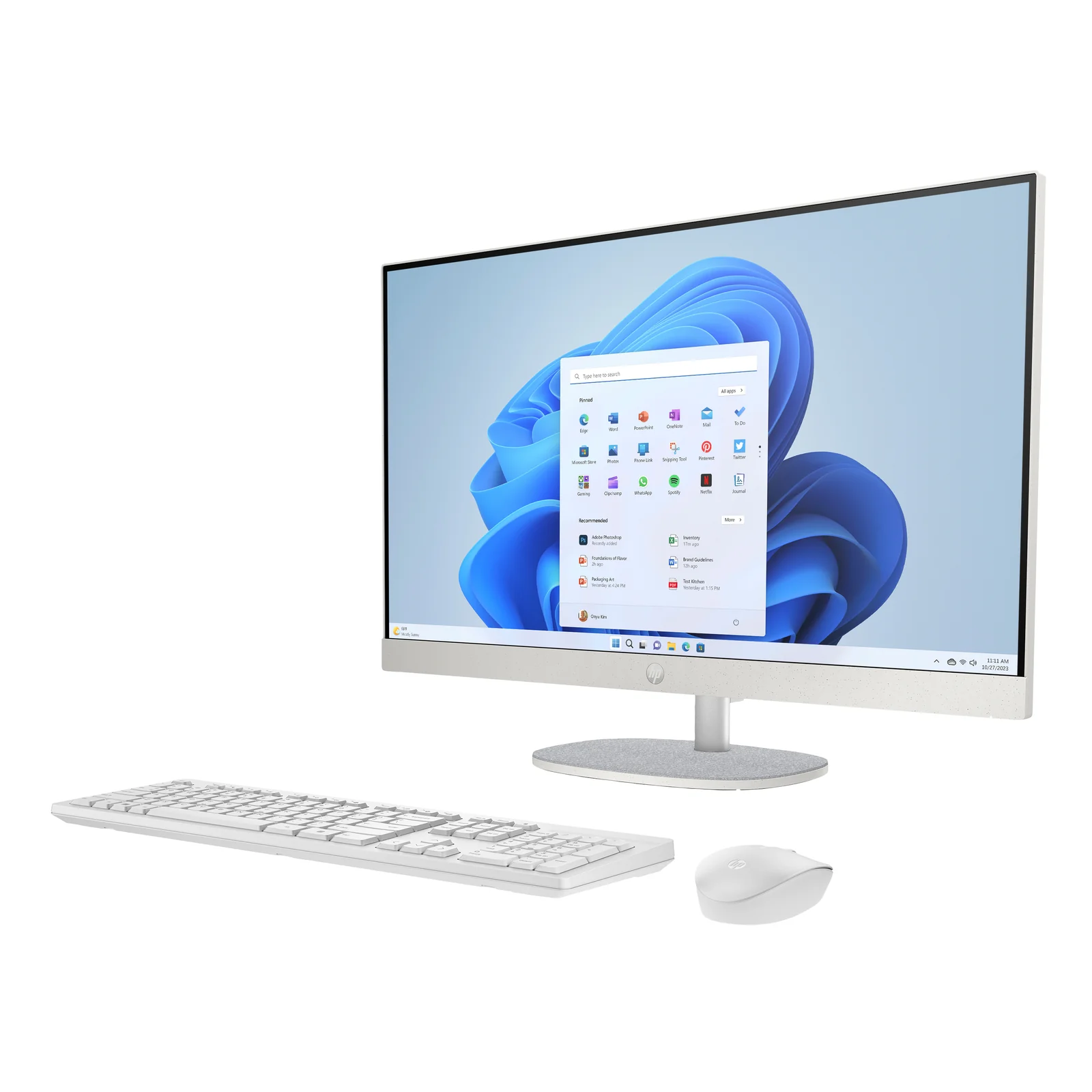 HP All-in-One 27-cr0074nf PC AMD Ryzen™ 7 7730U 68,6 cm (27") 1920 x 1080 pixels 16 Go DDR4-SDRAM 512 Go SSD Windows 11 Home Wi-Fi 6 (802.11ax) Blanc