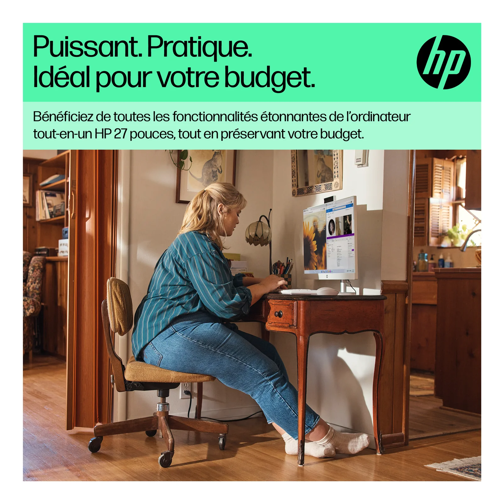 HP All-in-One 27-cr0074nf PC AMD Ryzen™ 7 7730U 68,6 cm (27") 1920 x 1080 pixels 16 Go DDR4-SDRAM 512 Go SSD Windows 11 Home Wi-Fi 6 (802.11ax) Blanc