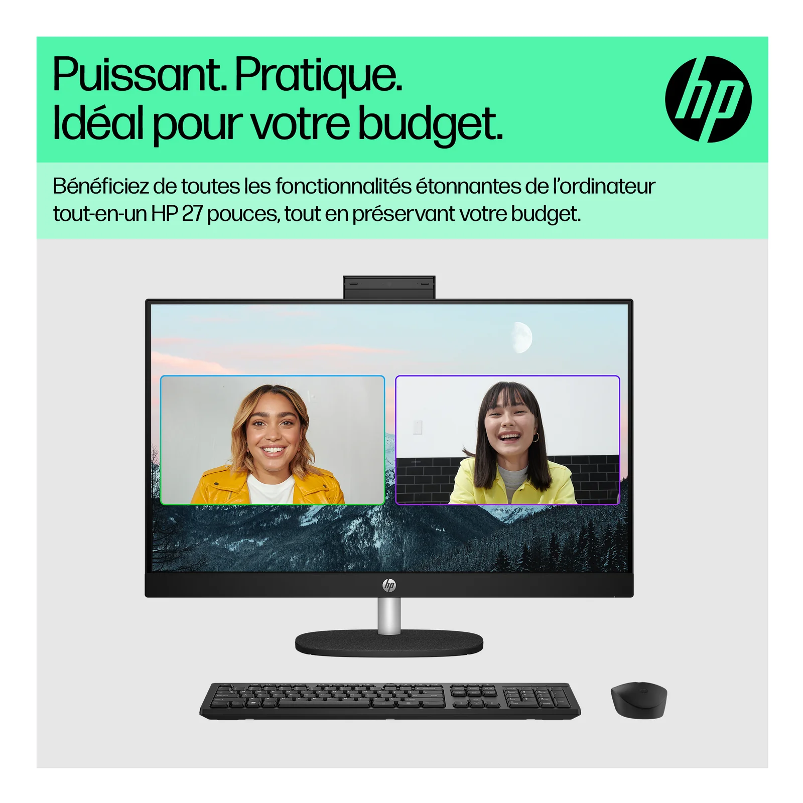 HP All-in-One 27-cr0074nf PC AMD Ryzen™ 7 7730U 68,6 cm (27") 1920 x 1080 pixels 16 Go DDR4-SDRAM 512 Go SSD Windows 11 Home Wi-Fi 6 (802.11ax) Blanc