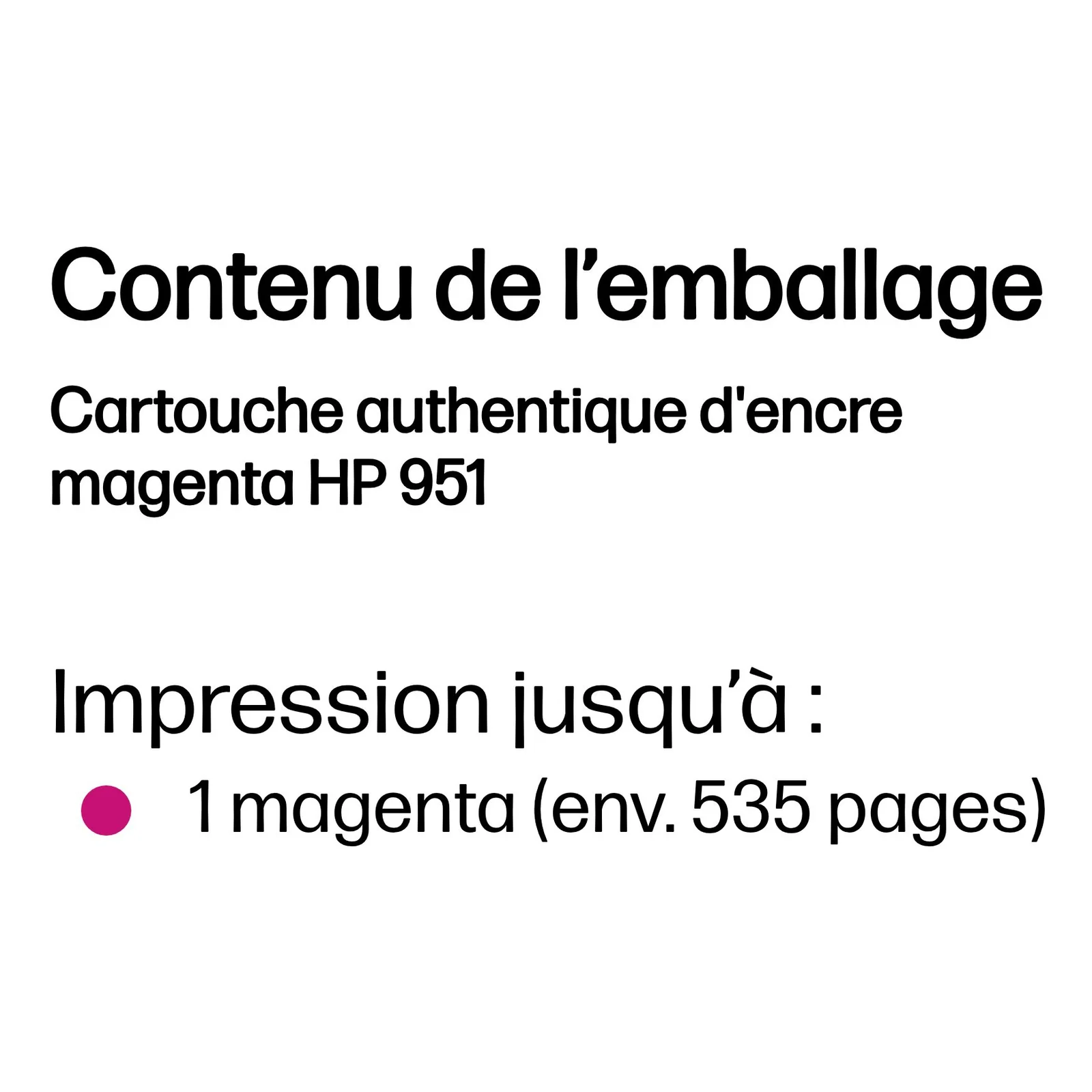 HP Cartouche authentique d'encre magenta 951
