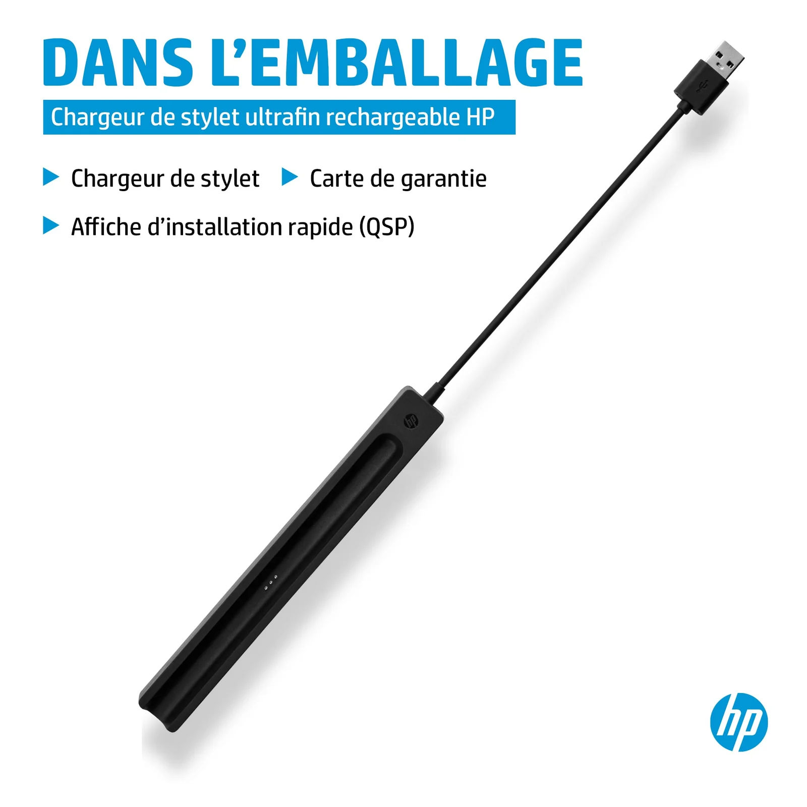 HP Chargeur pour stylet rechargeable ultra-plat
